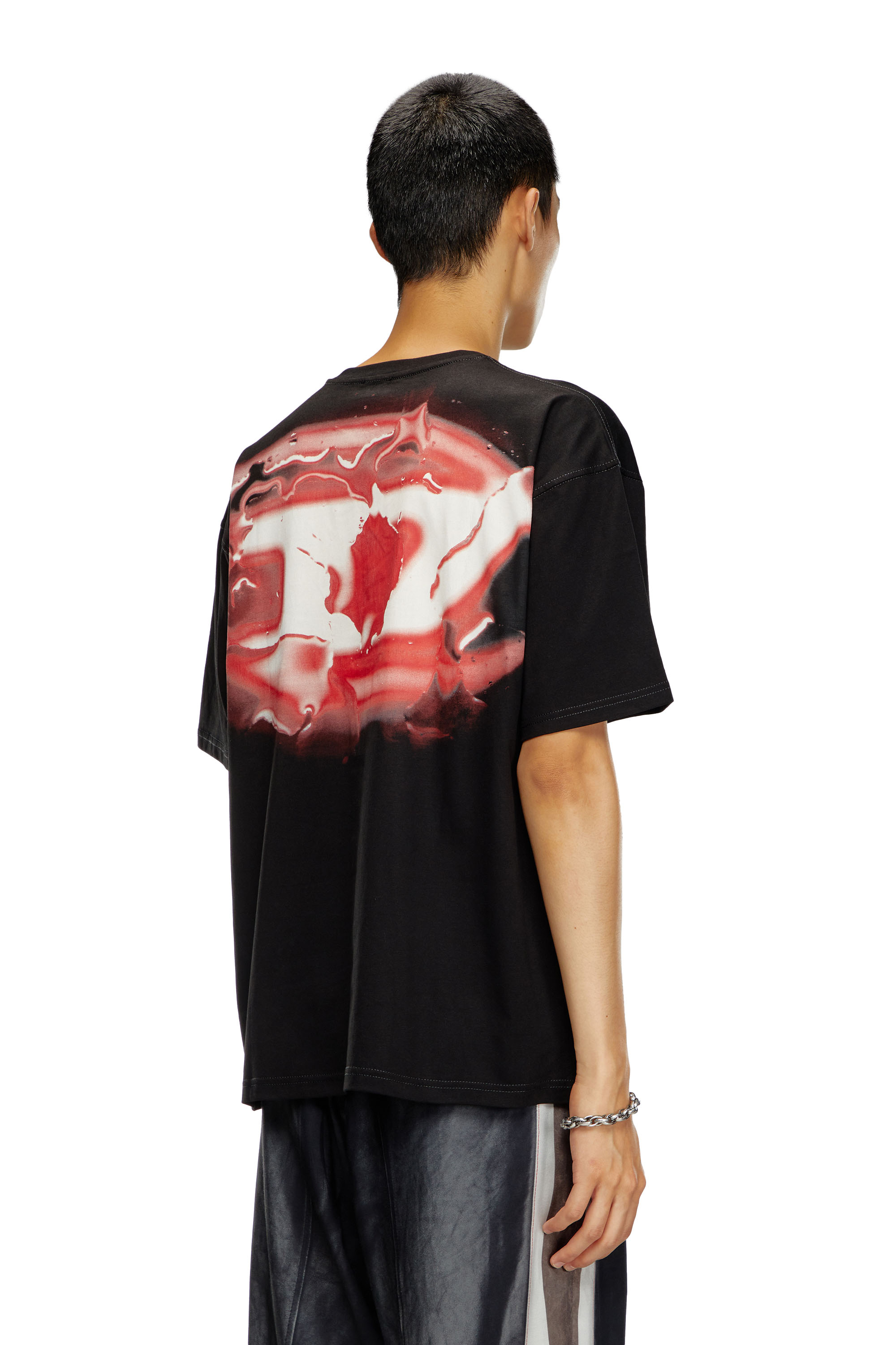 Diesel - T-BOXT-K3, Male's T-shirt with glowing-effect logo in ブラック - 4