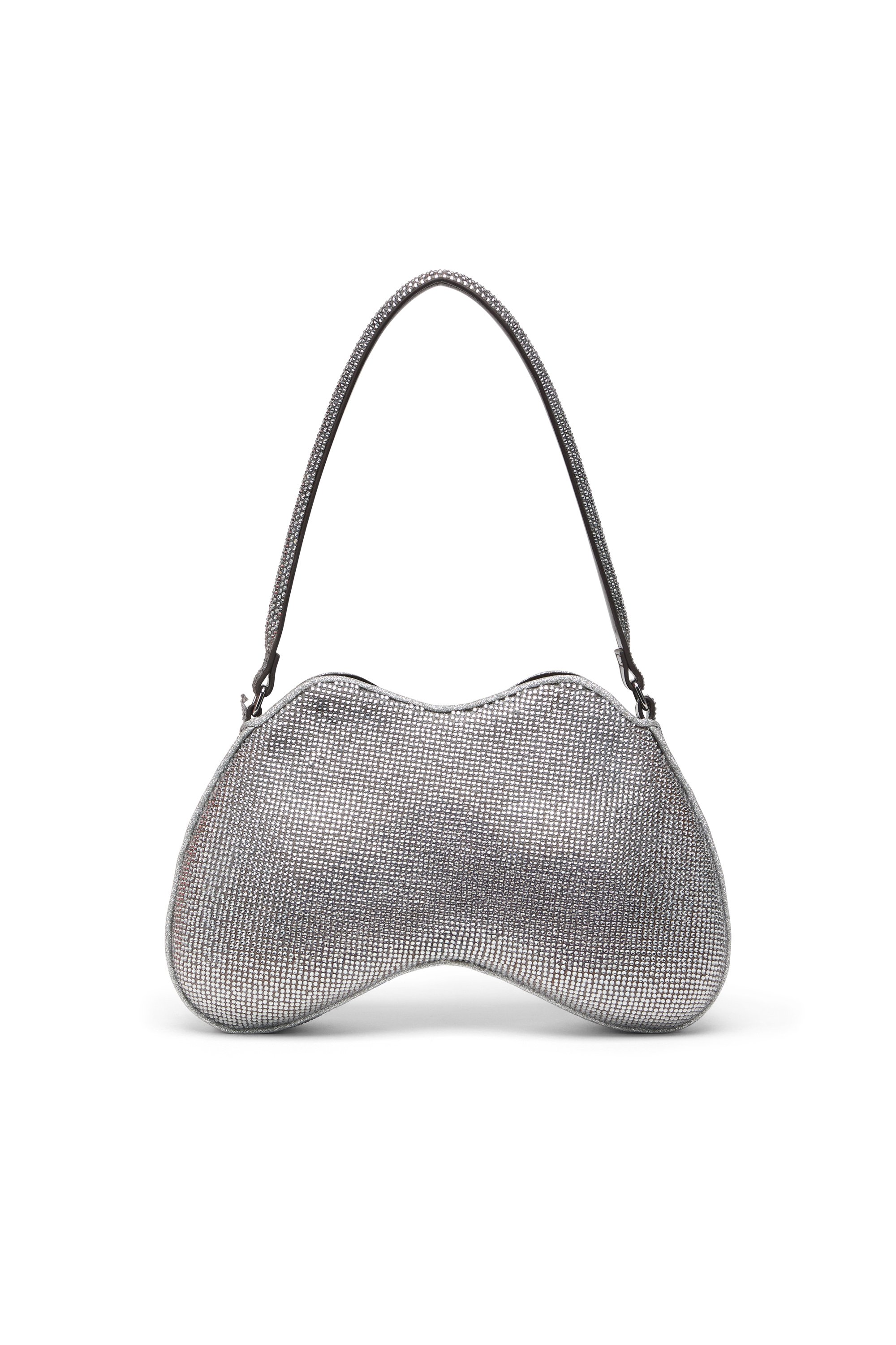 Diesel - DOUBLE-D SHOULDER, Female's Double-D-Shoulder bag with all-over crystals in シルバー - 2