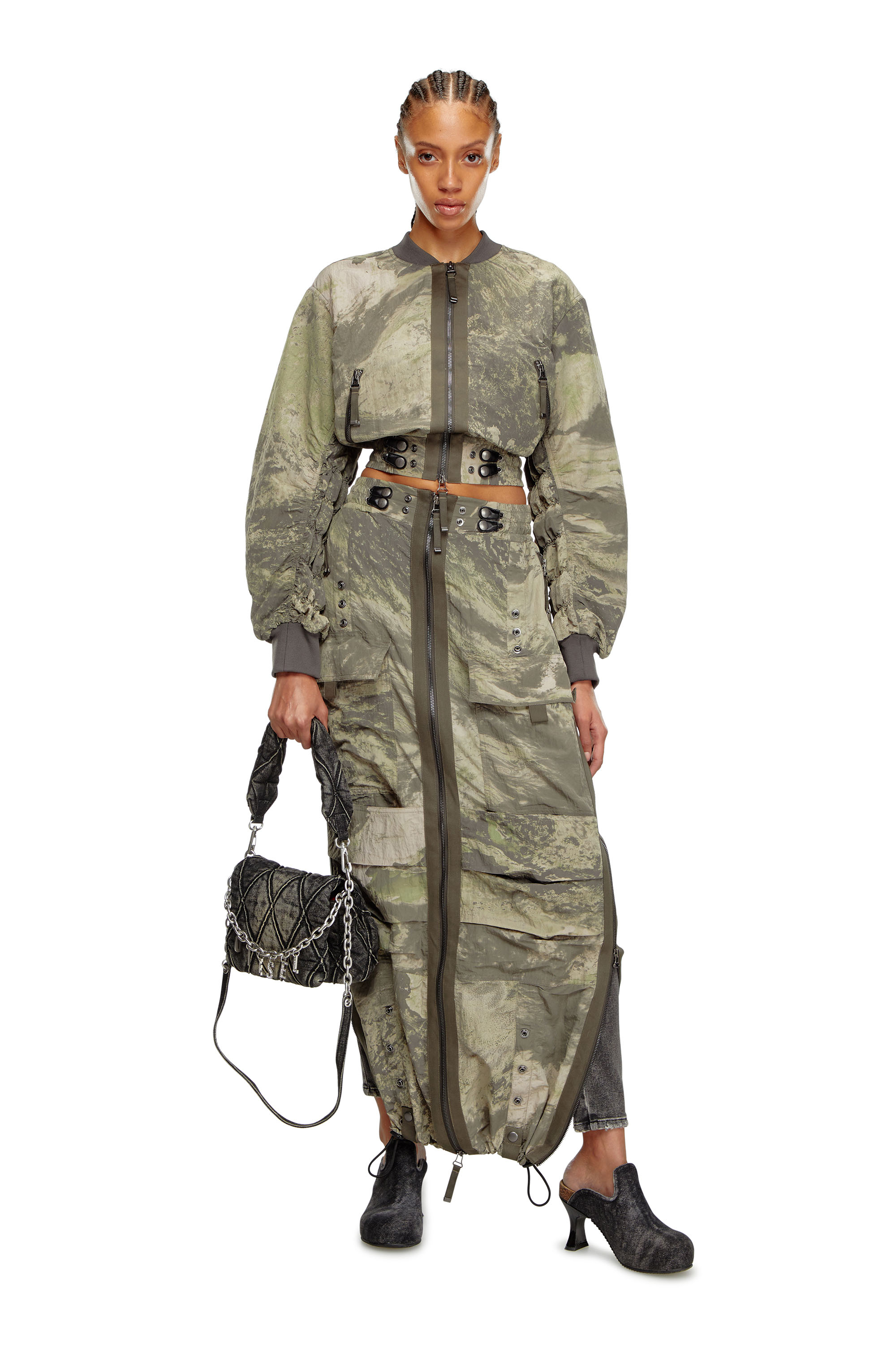 Diesel - G-NOAK-N1, Female Bomber jacket in light nylon in グリーン - Image 3