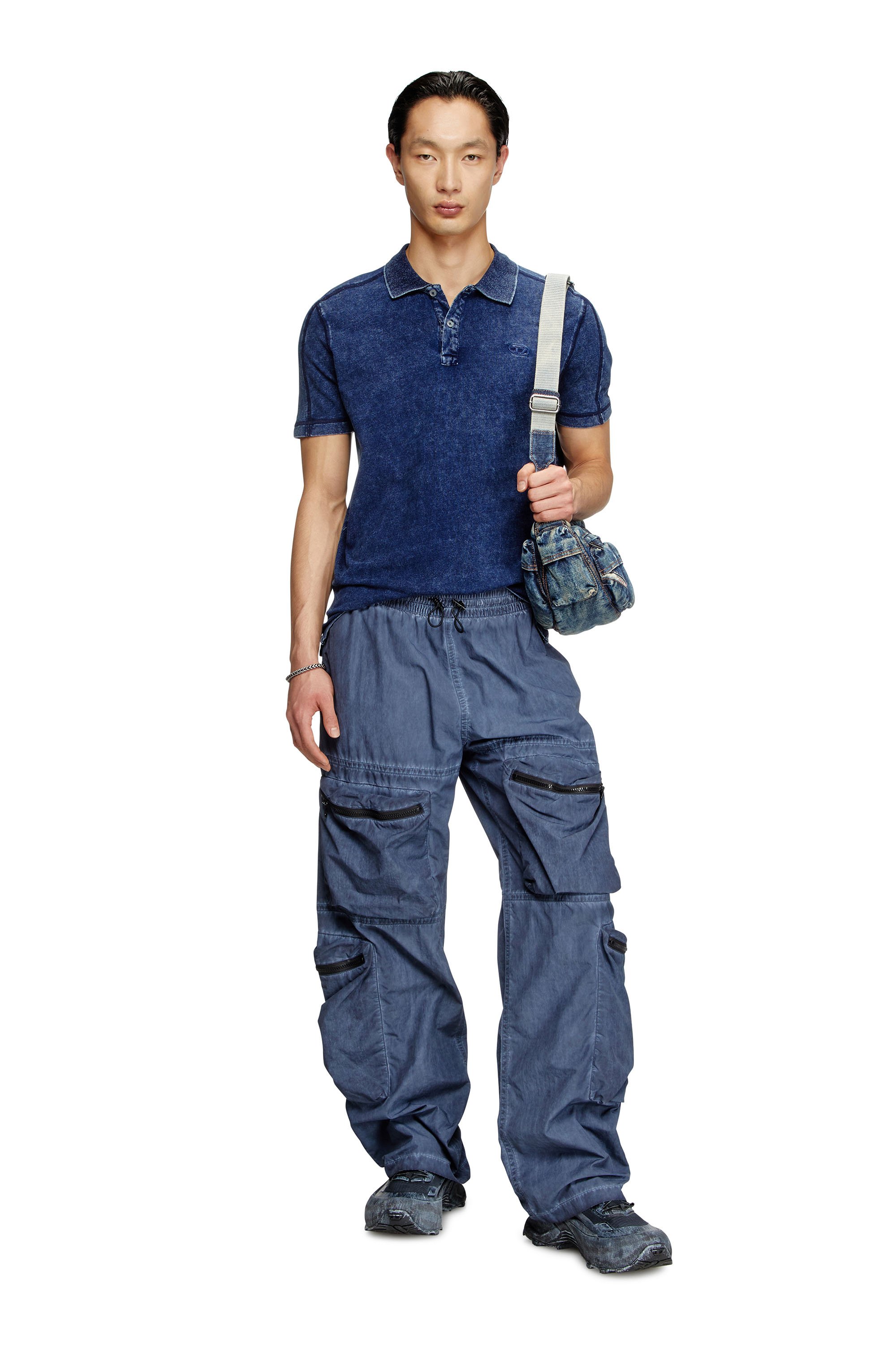 Diesel - T-SWIND-R1, Male's Denim-look polo shirt in ブルー - 2