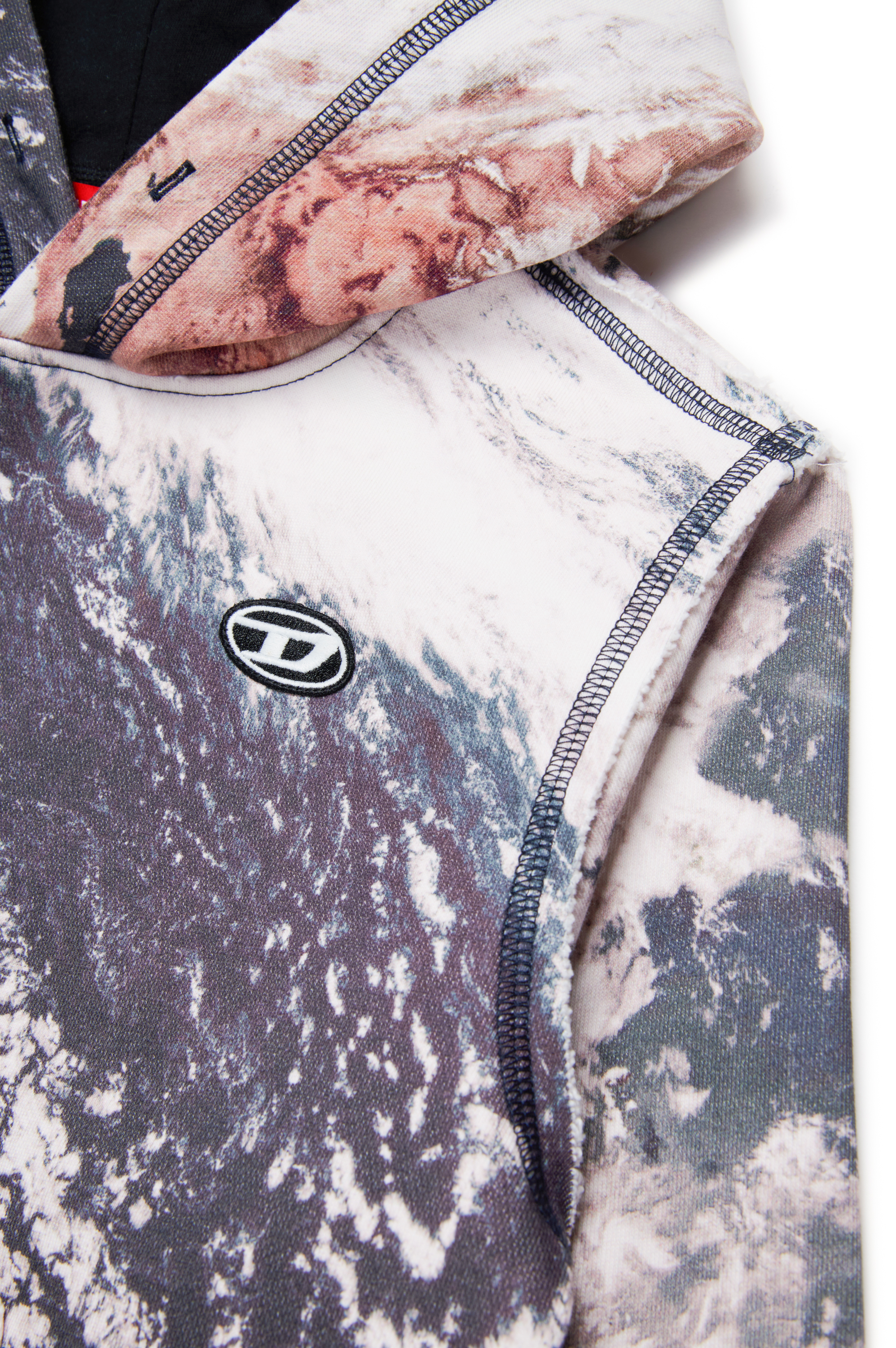Diesel - SPAYHOODL1  OVER, Male Hoodie with Planet Camo print in マルチカラー - Image 4