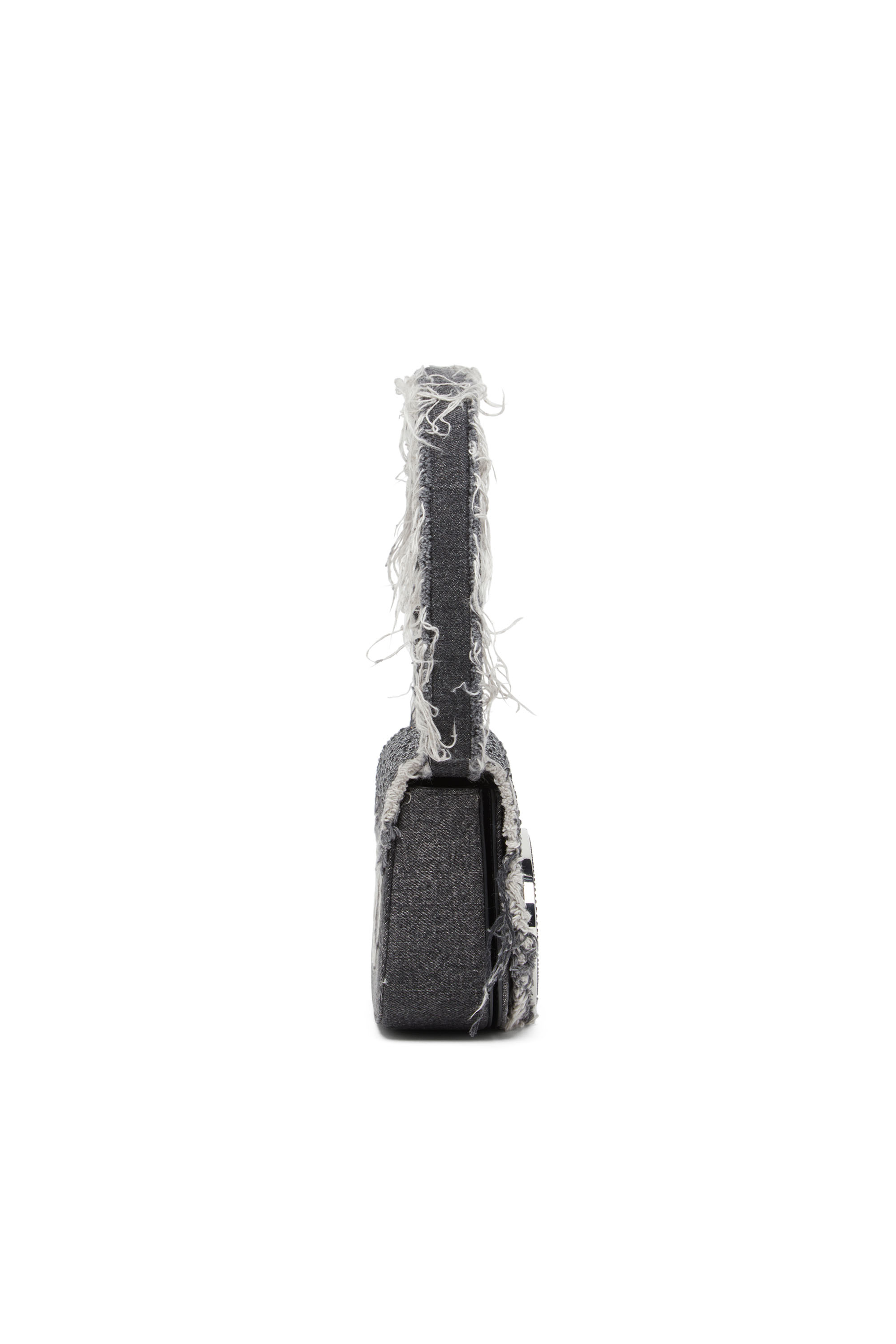 Diesel - 1DR, Female 1DR-Iconic shoulder bag in denim and crystals in ブラック - Image 3