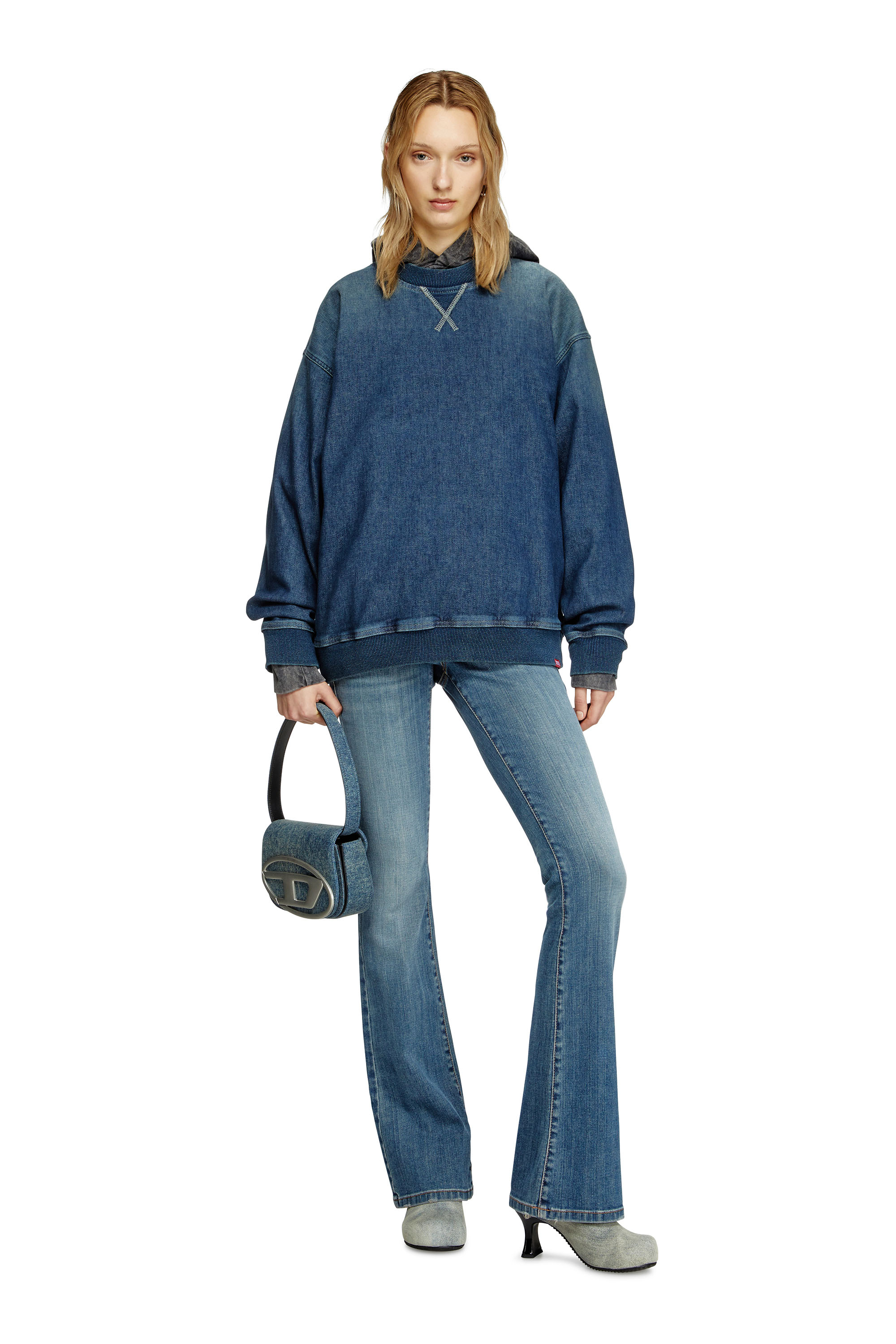 Diesel - D-KRIBY-S TRACK, Unisex's Sweatshirt in Track Denim in ブルー - 6