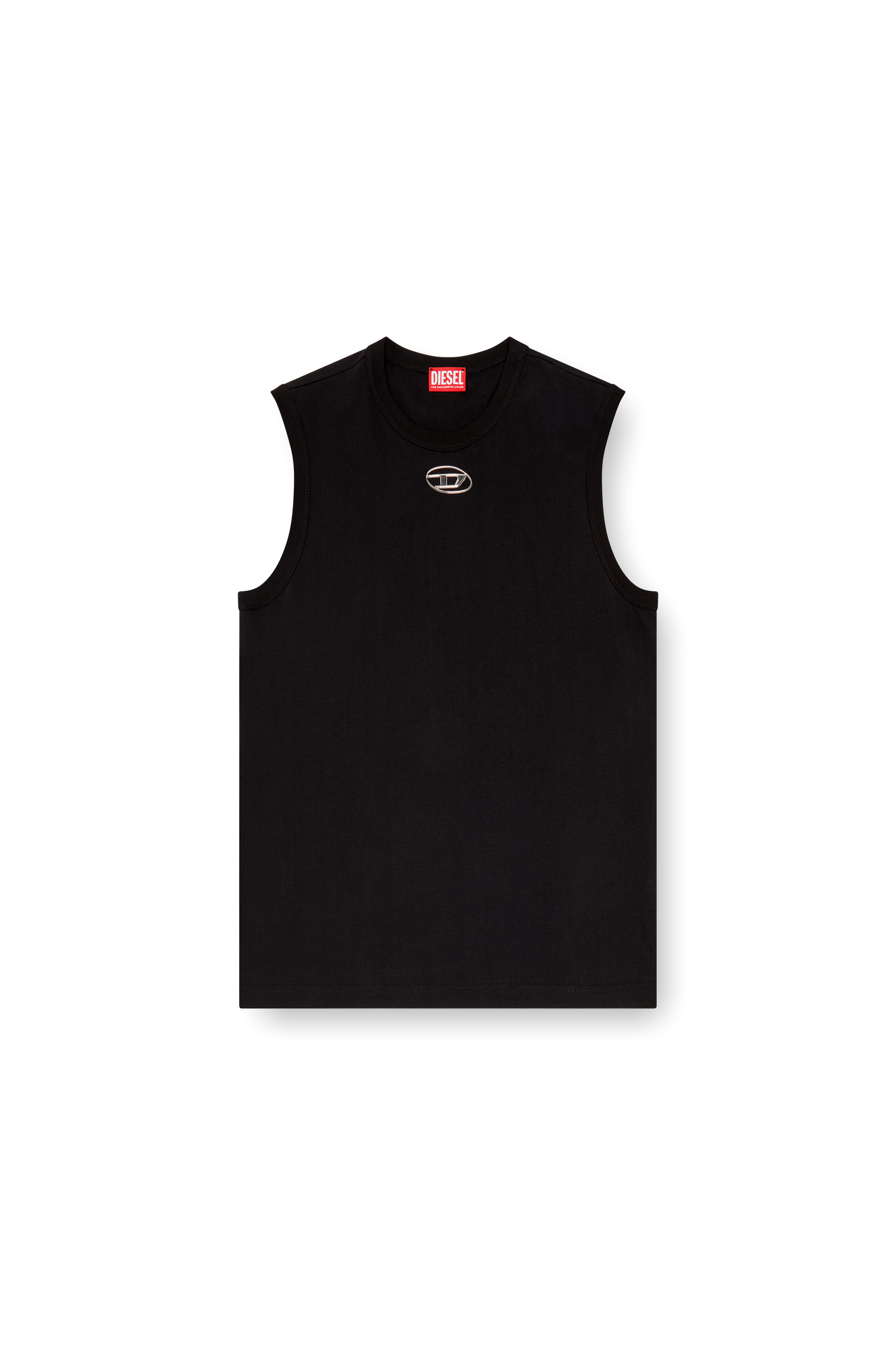 Diesel - T-BISCO-OD, Male Tank top with injection-moulded Oval D in ブラック - Image 3