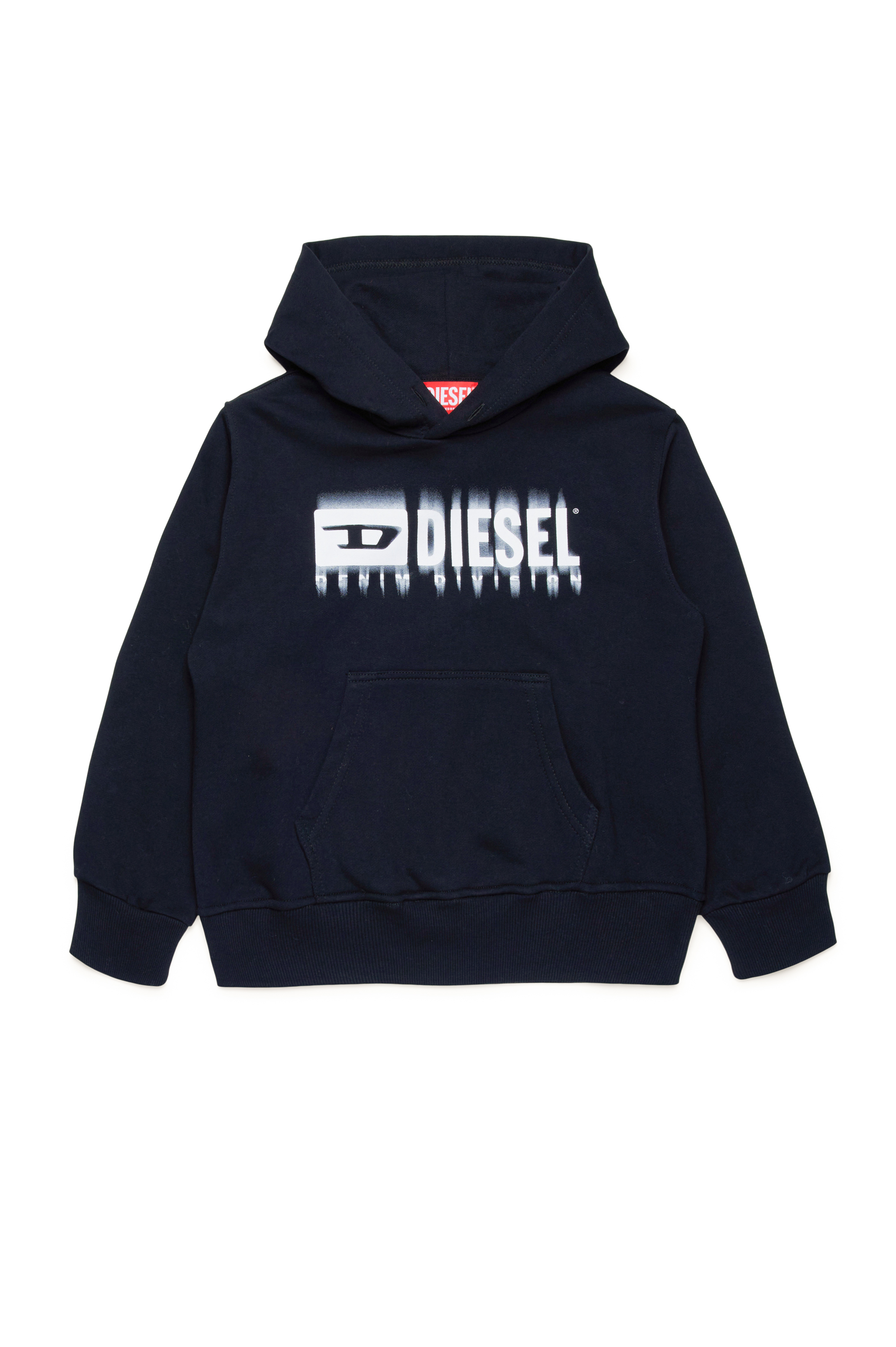 Diesel - SGINNHOODL5 OVER, Male's Hoodie with smudged logo in ブラック - 1