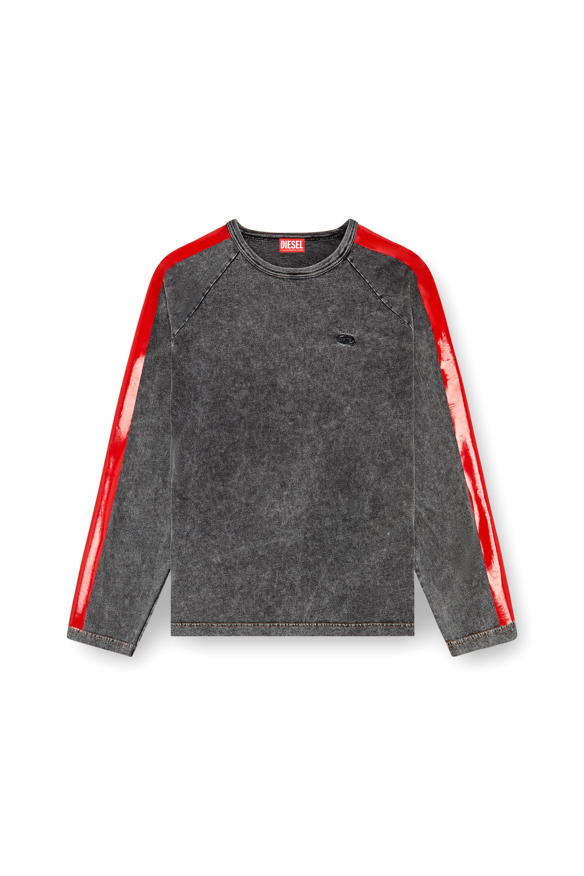 Diesel - T-REDROXT, Male Long-sleeve T-shirt with glossy bands in ブラック - Image 3