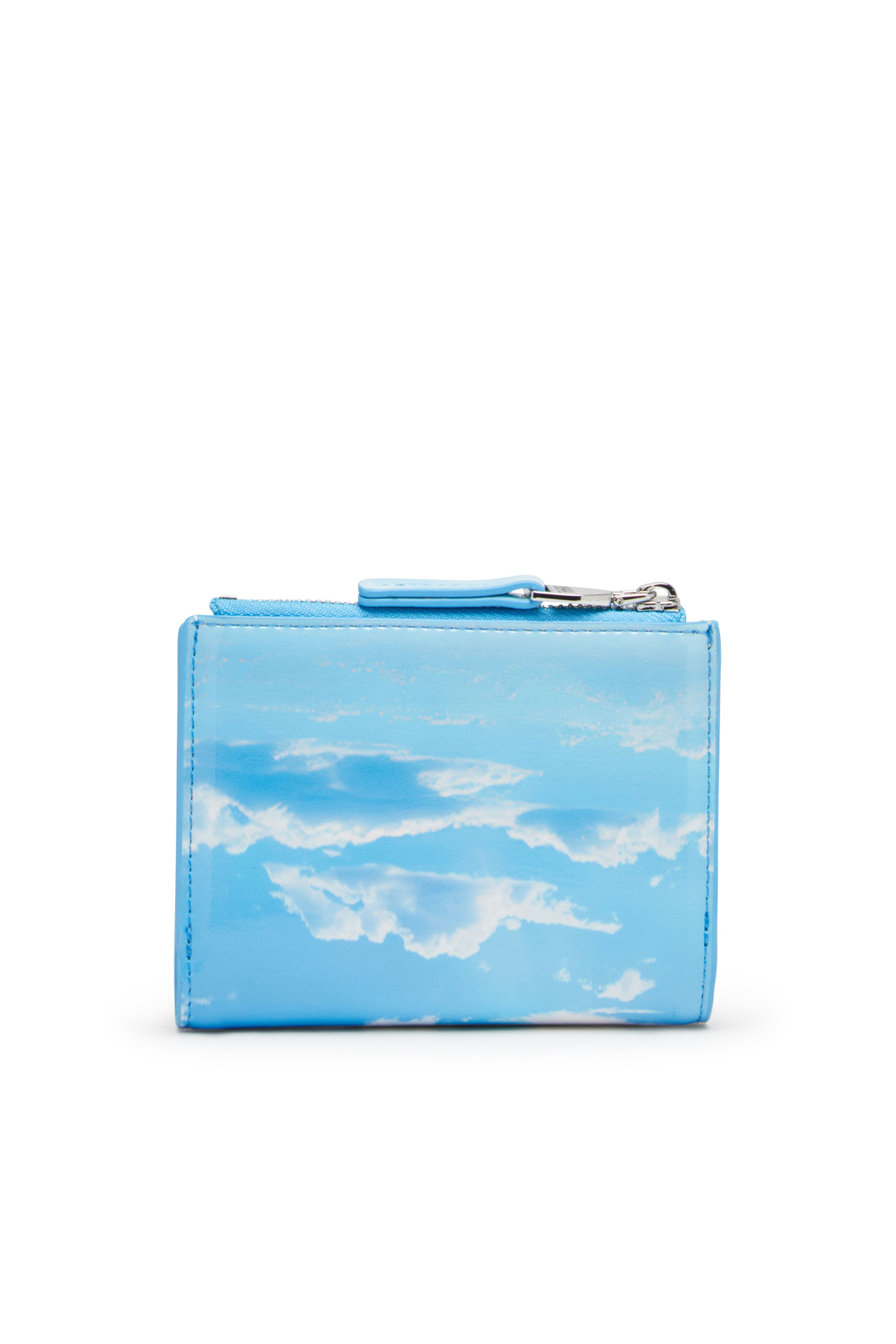 Diesel - PLAY BI-FOLD ZIP II, Female's Small wallet in printed glossy PU in ライトブルー - 2