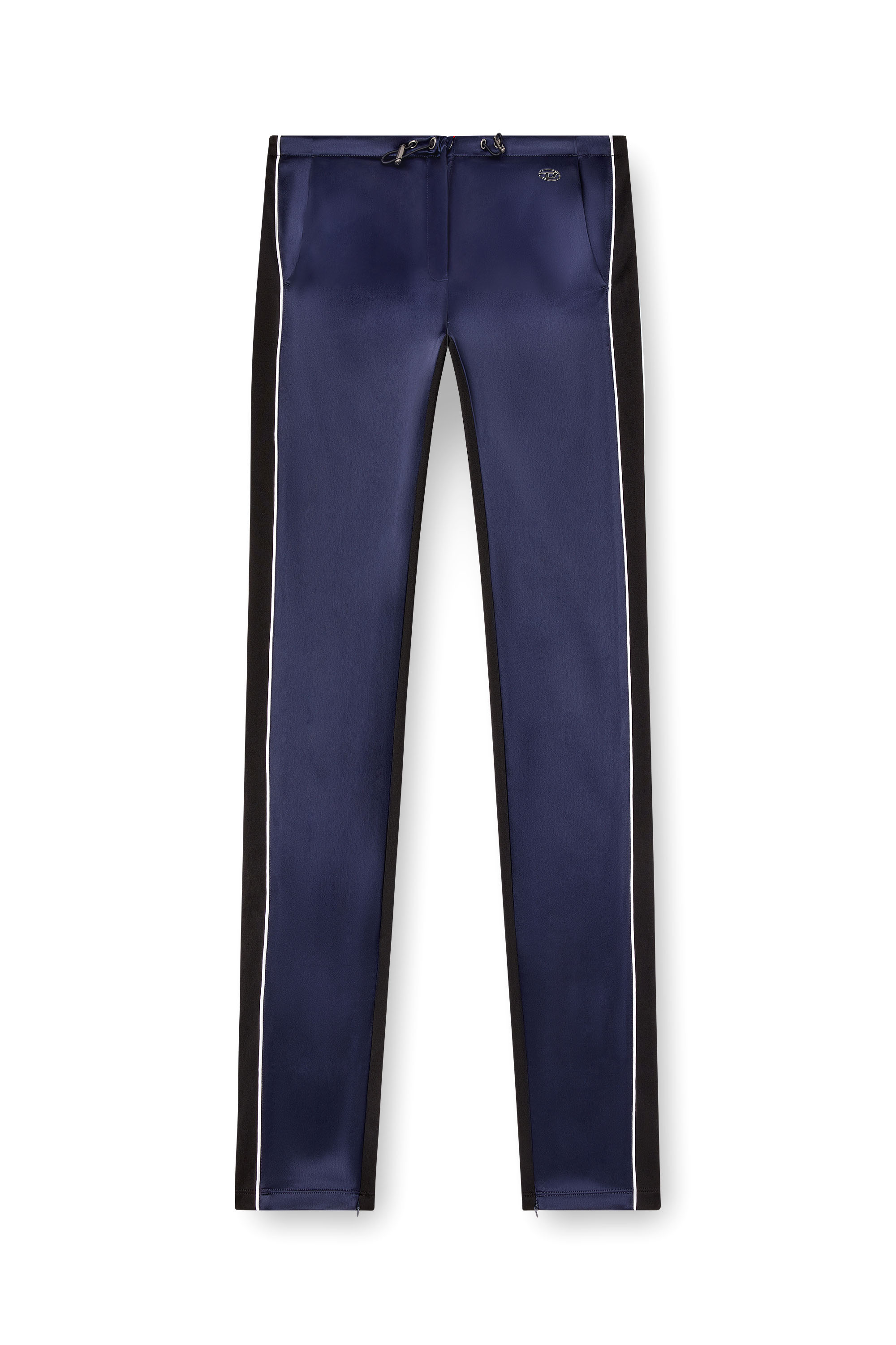 Diesel - P-ROUD, Female's Knit and satin track pants with piping in ブルー - 3