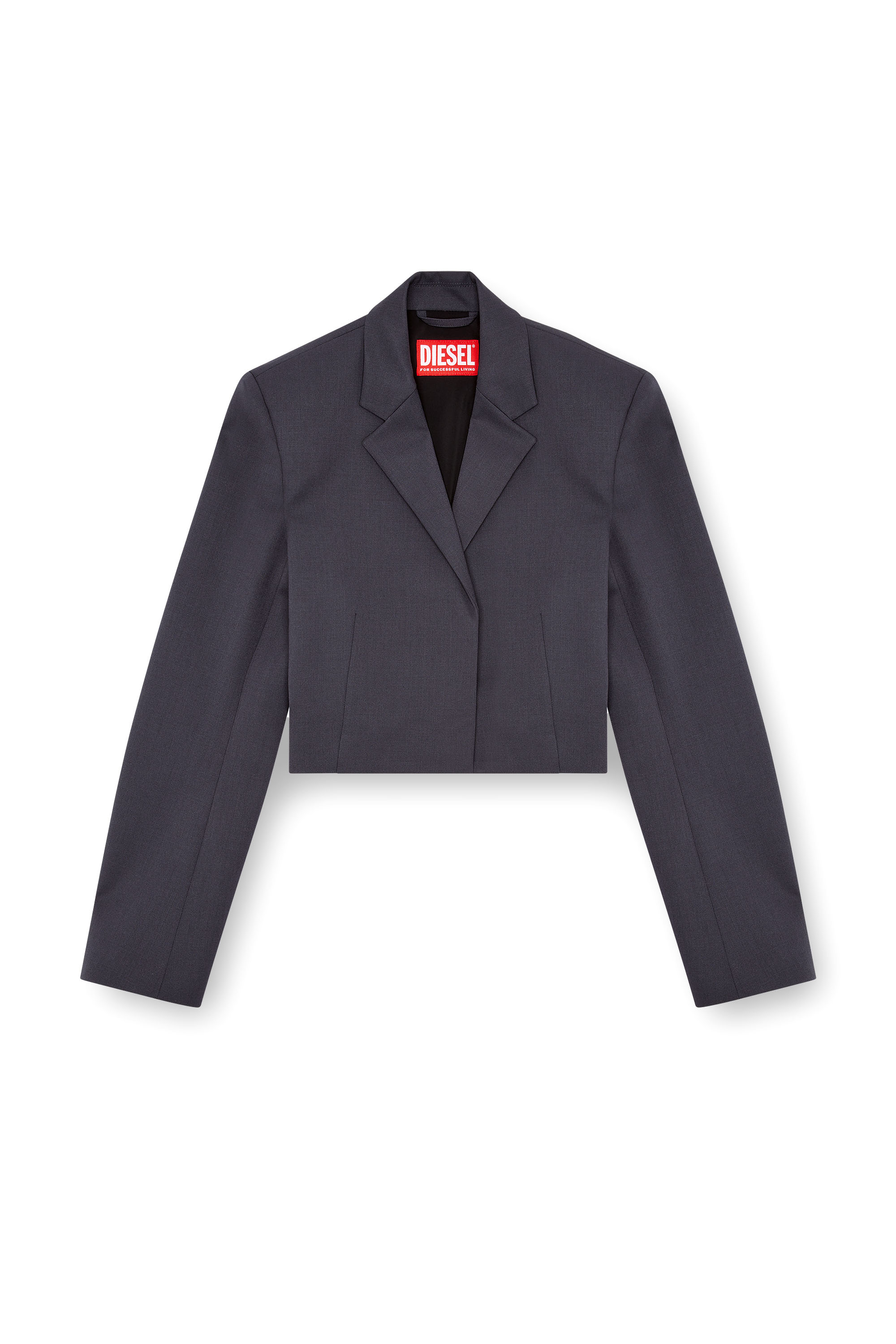 Diesel - G-MILLA-P1, Female Cropped blazer in stretch wool blend in グレー - Image 3