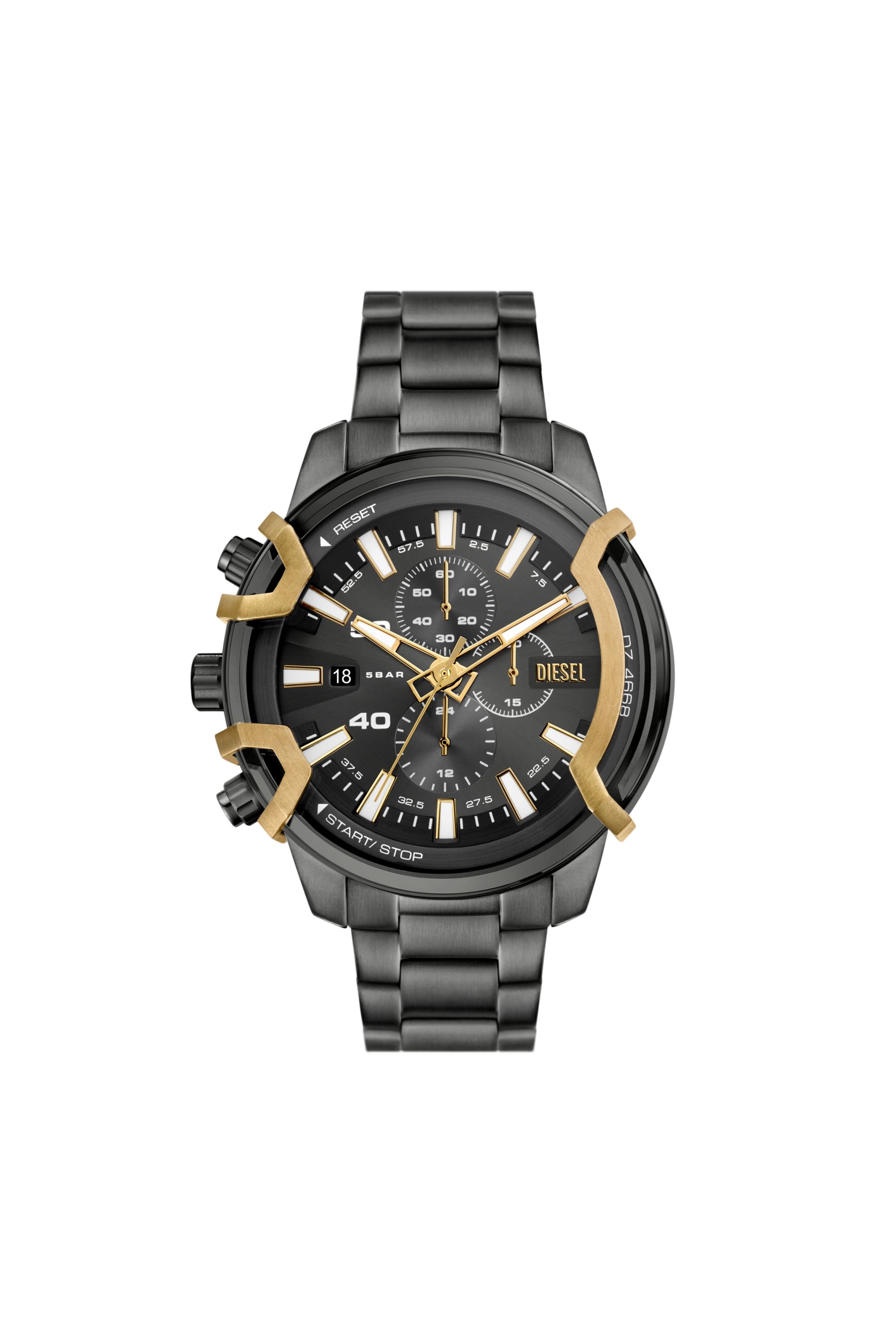 Diesel - DZ4668, Male's Griffed Two-Tone Stainless Steel Watch in ダークグレー - 1