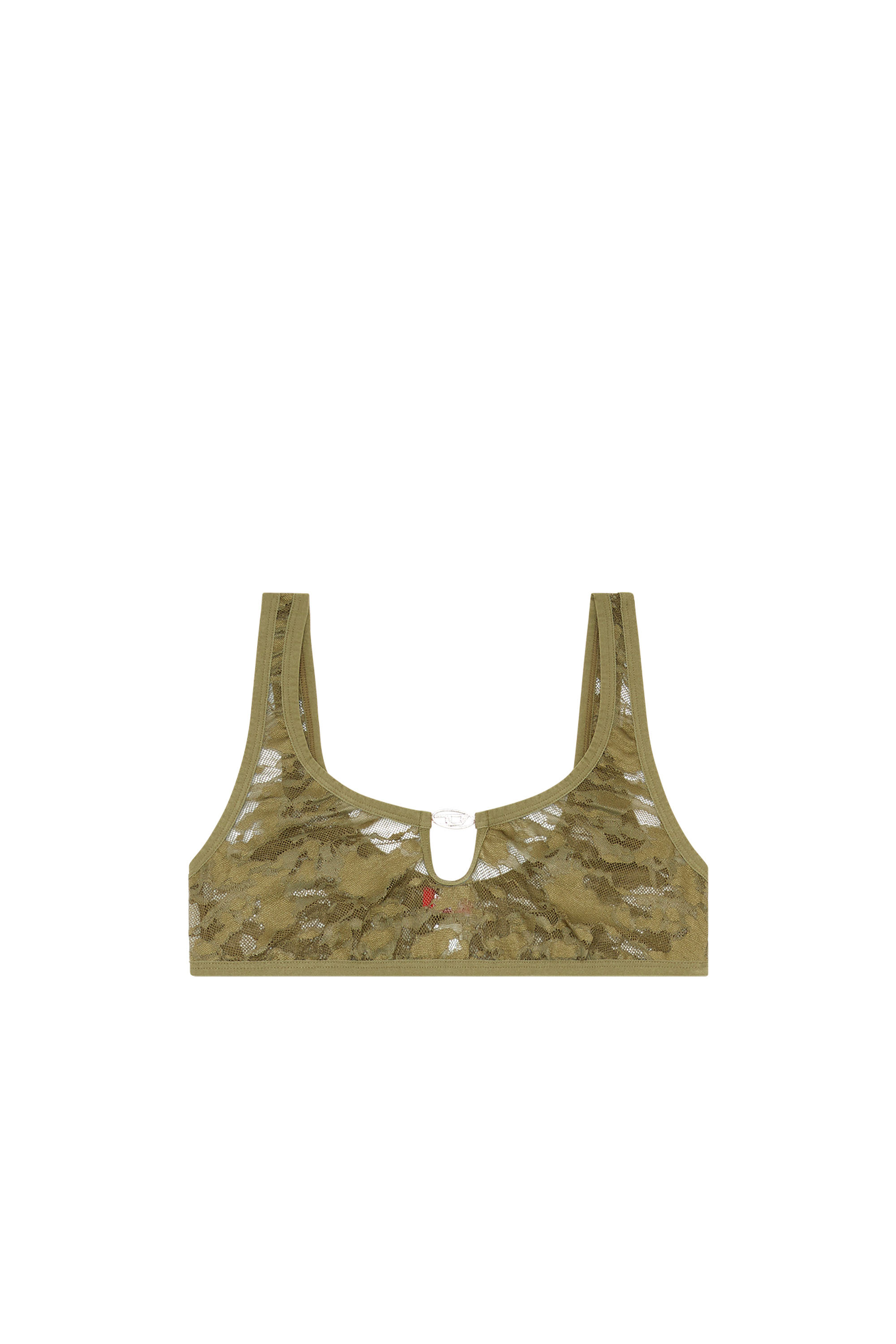 Diesel - UFSB-D-OVAL-LACE-BRALETTE, Female's Camo lace bralette with Oval D plaque in ミリタリーグリーン - 4