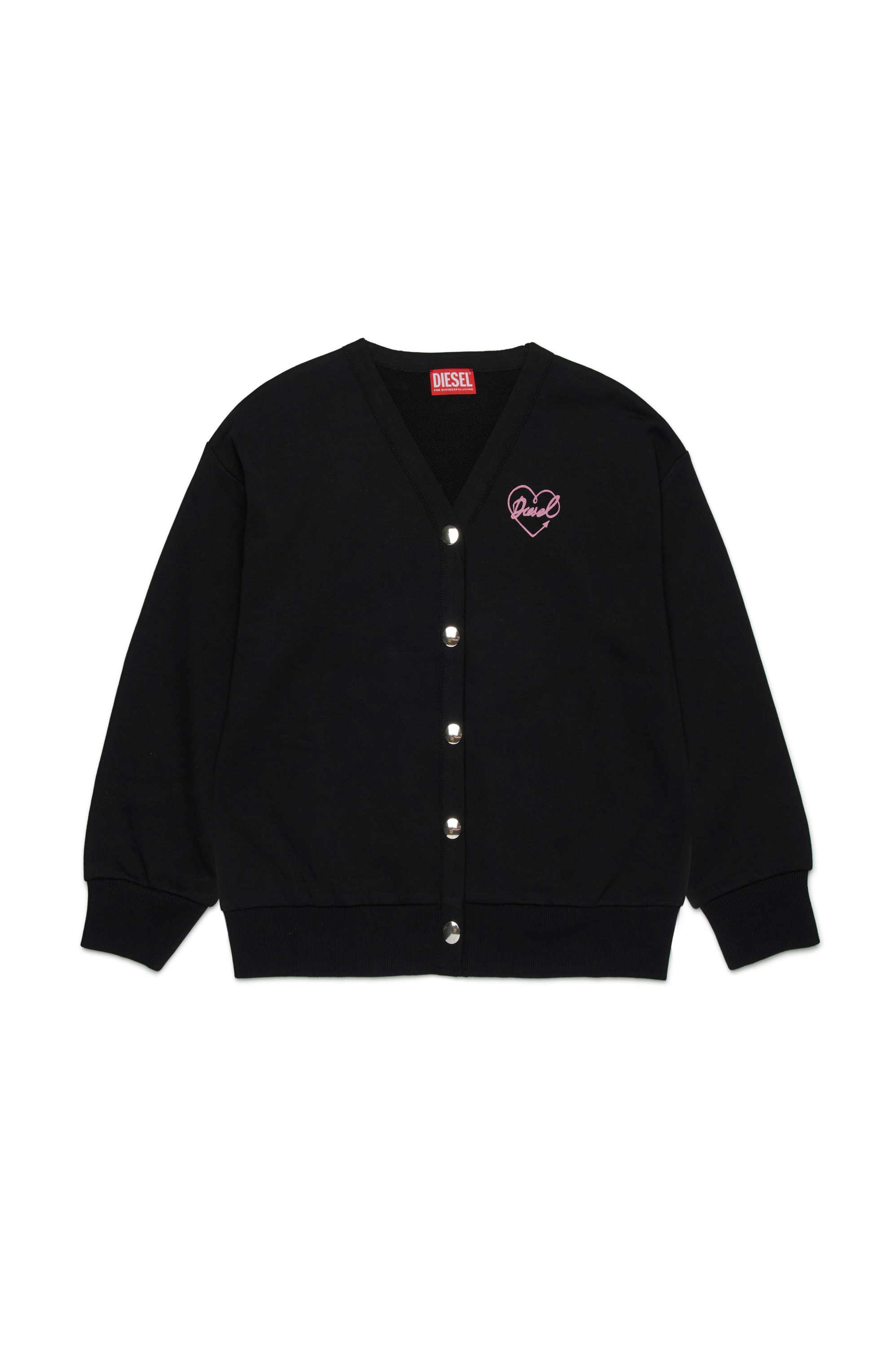 Diesel - SEMMPY, Female Sweatshirt with flocked logo heart in ブラック - Image 1