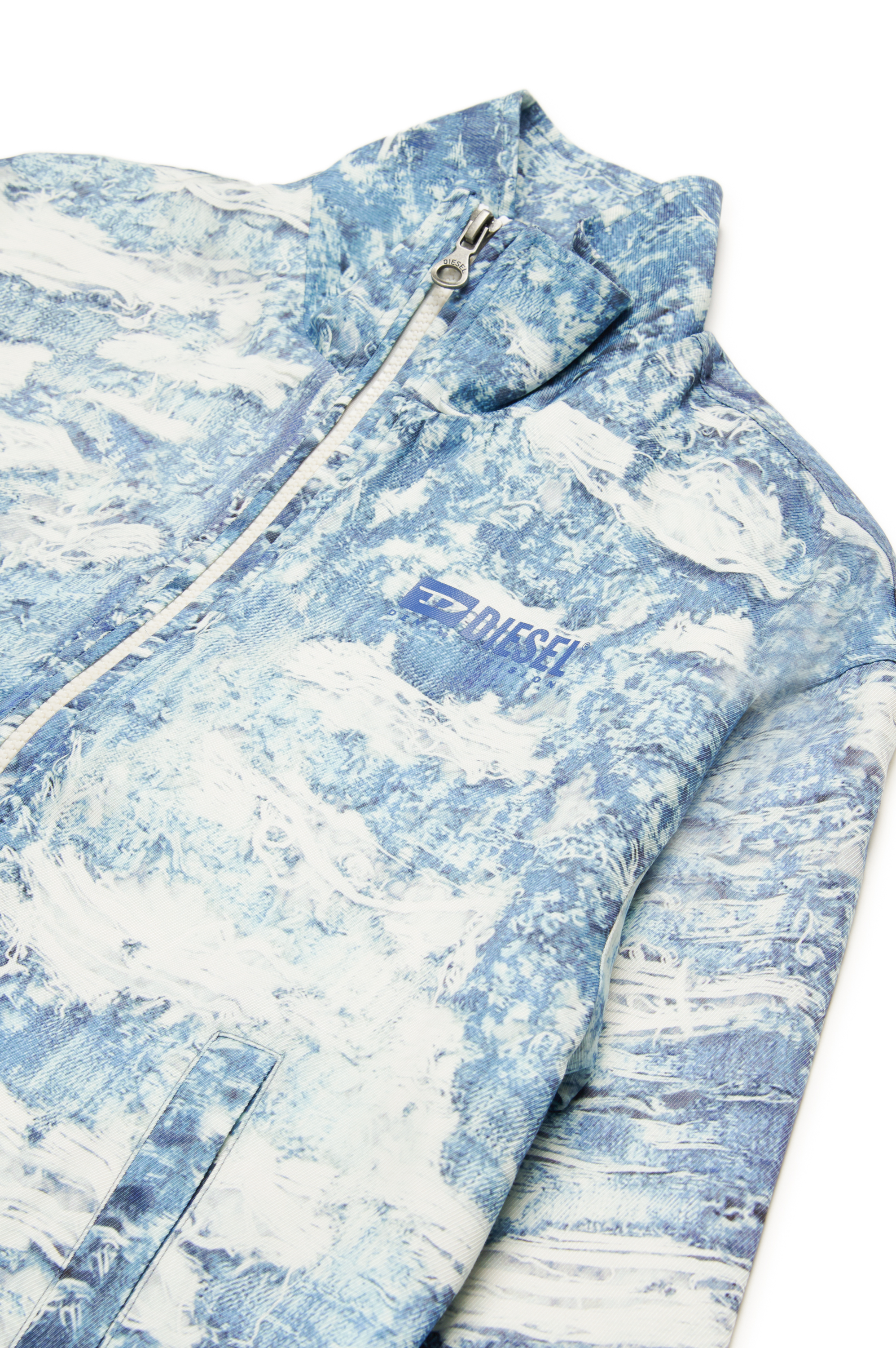 Diesel - JALSTON, Male's Windbreaker with Tiger Breaks trompe l'oeil in ブルー - 3