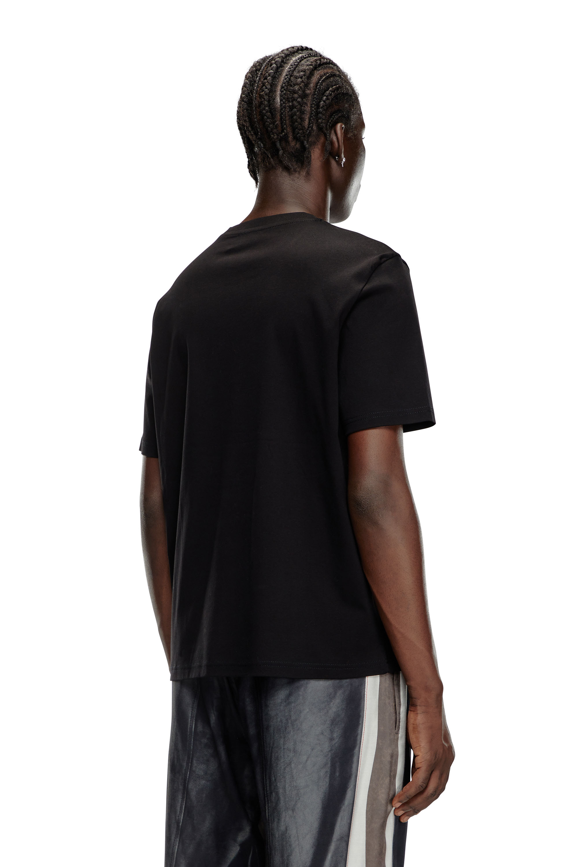 Diesel - T-MADJUST-K2, Male's Mercerised cotton T-shirt with tonal logo in ブラック - 4