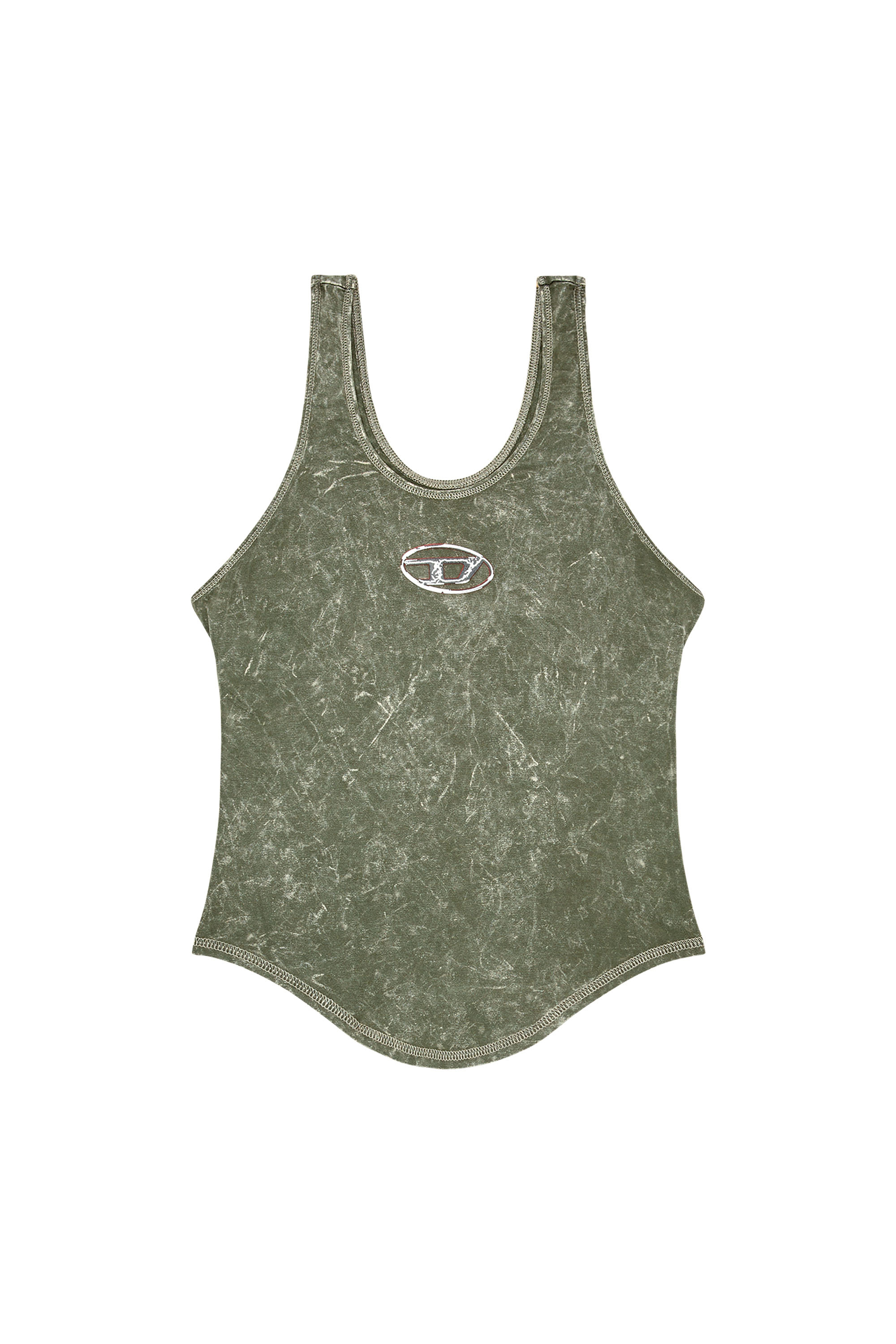 Diesel - T-AVENA-P1, Female Open-back top with marbled effect in グリーン - Image 3