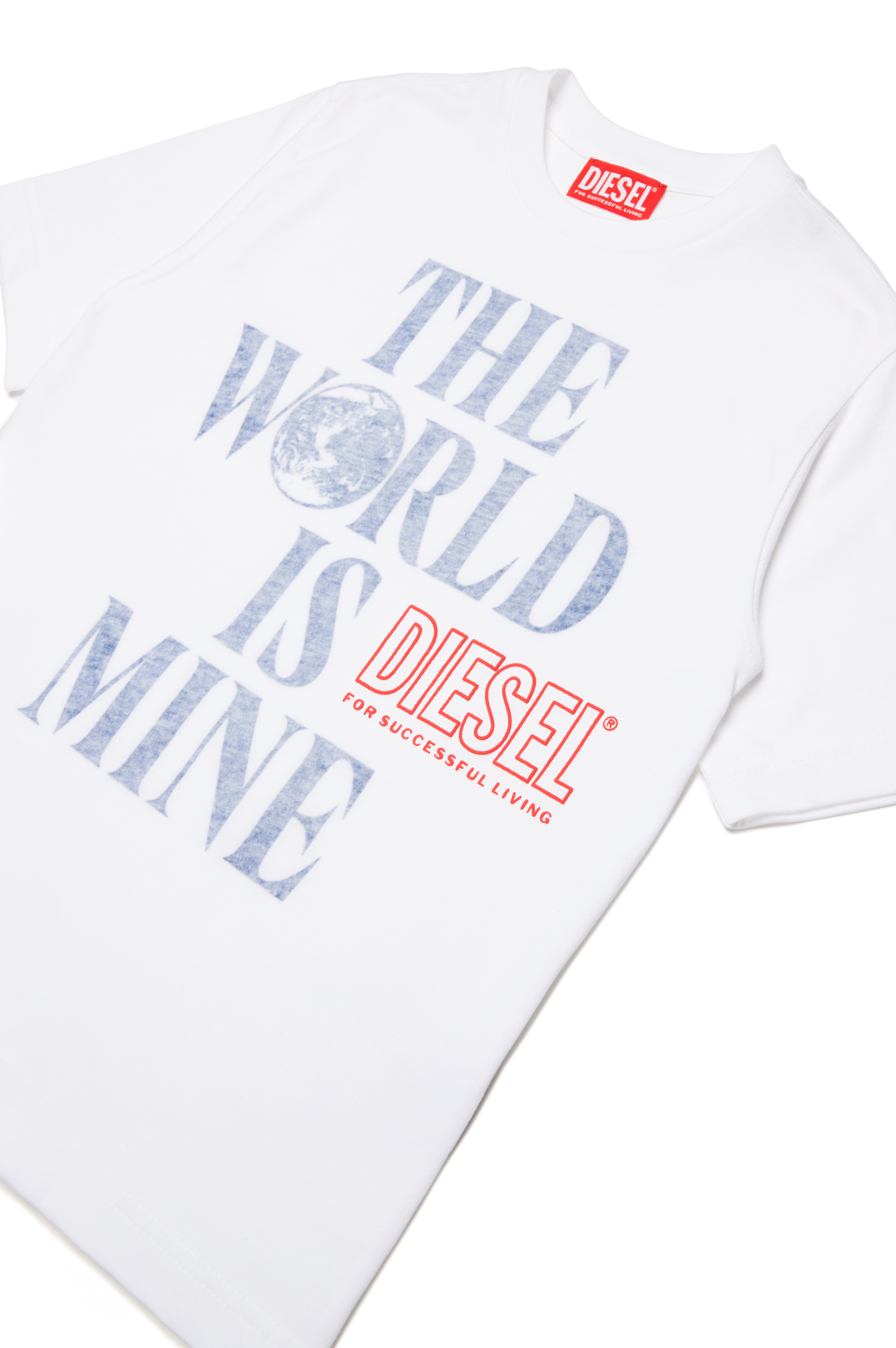 Diesel - TWASHL7 OVER, Male T-shirt with World is Mine logo in ホワイト - Image 3