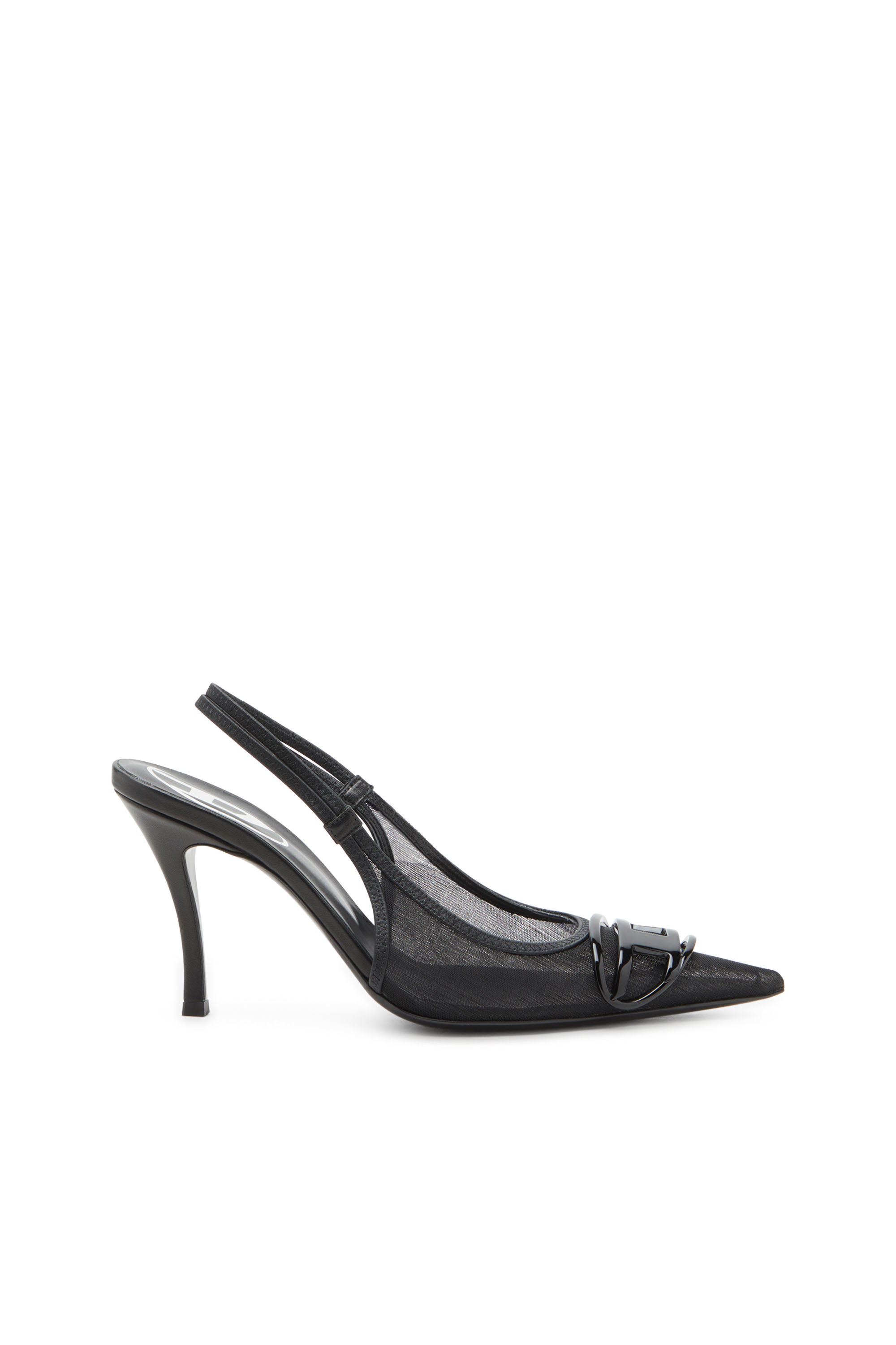 Diesel - D-VENUS SB, Female's Slingback pumps in leather-trimmed mesh in ブラック - 1