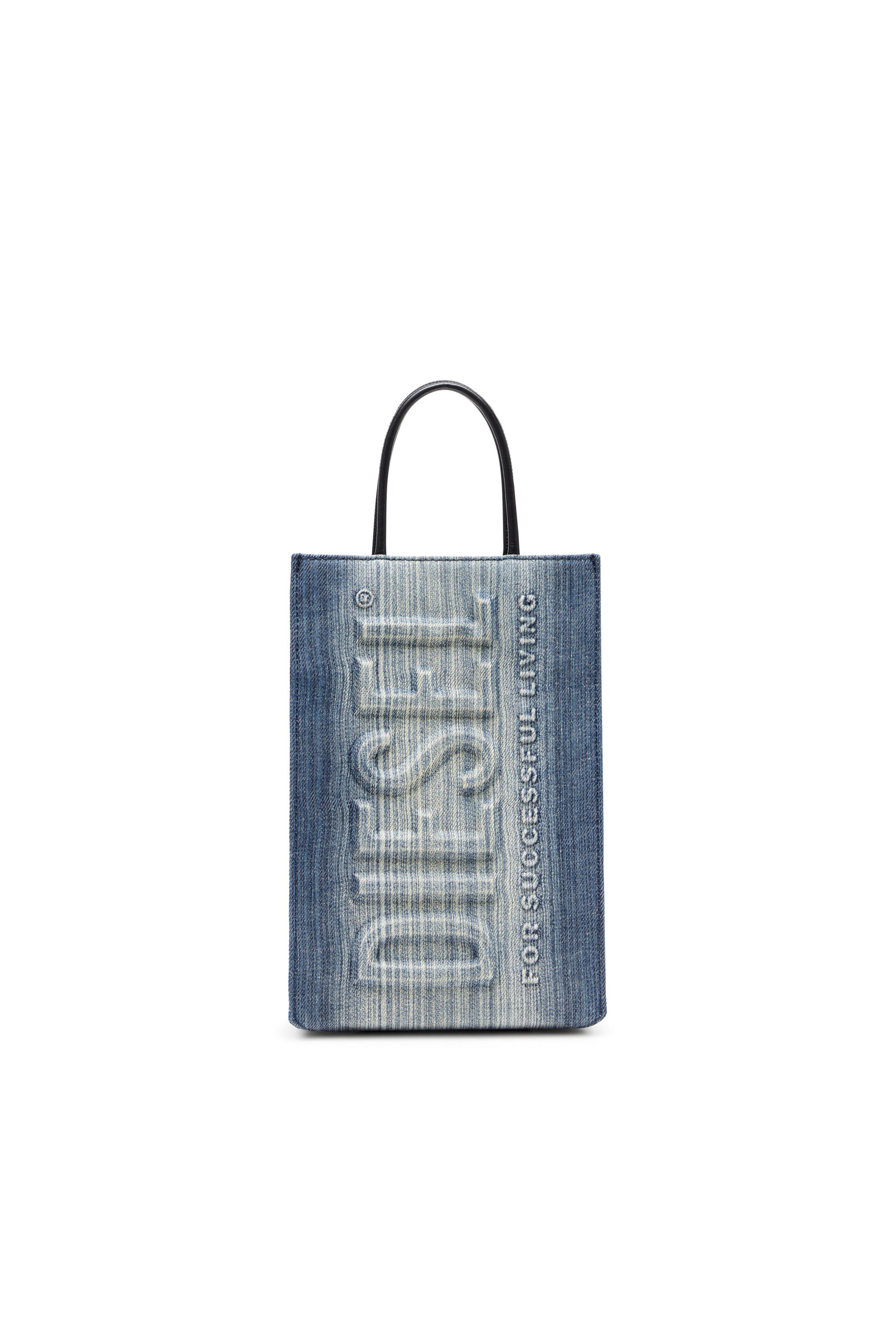 Diesel - LES SHOPPERS SHOPPER M X, Male's Les Shoppers-Tote bag in solarised striped denim in ブルー - 1