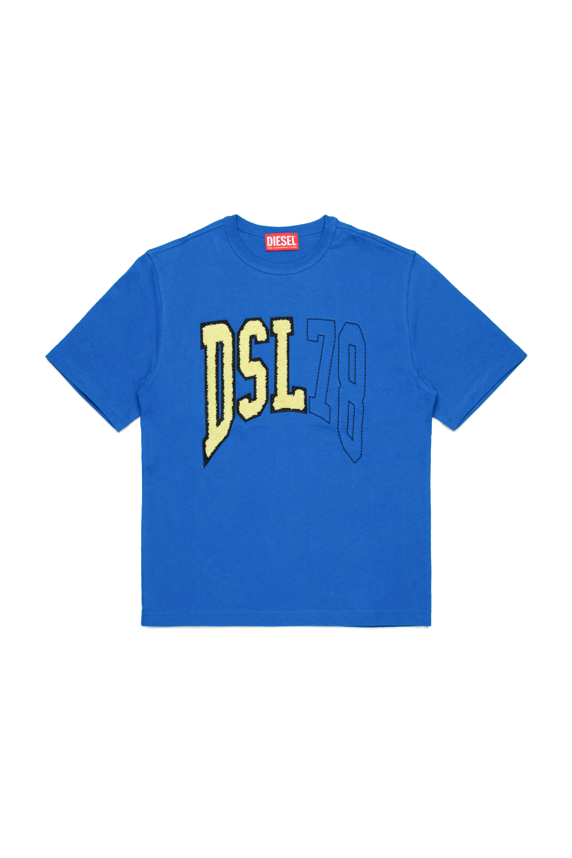 Diesel - TWASHN OVER, Male's T-shirt with collegiate DSL78 logo in ブルー - 1