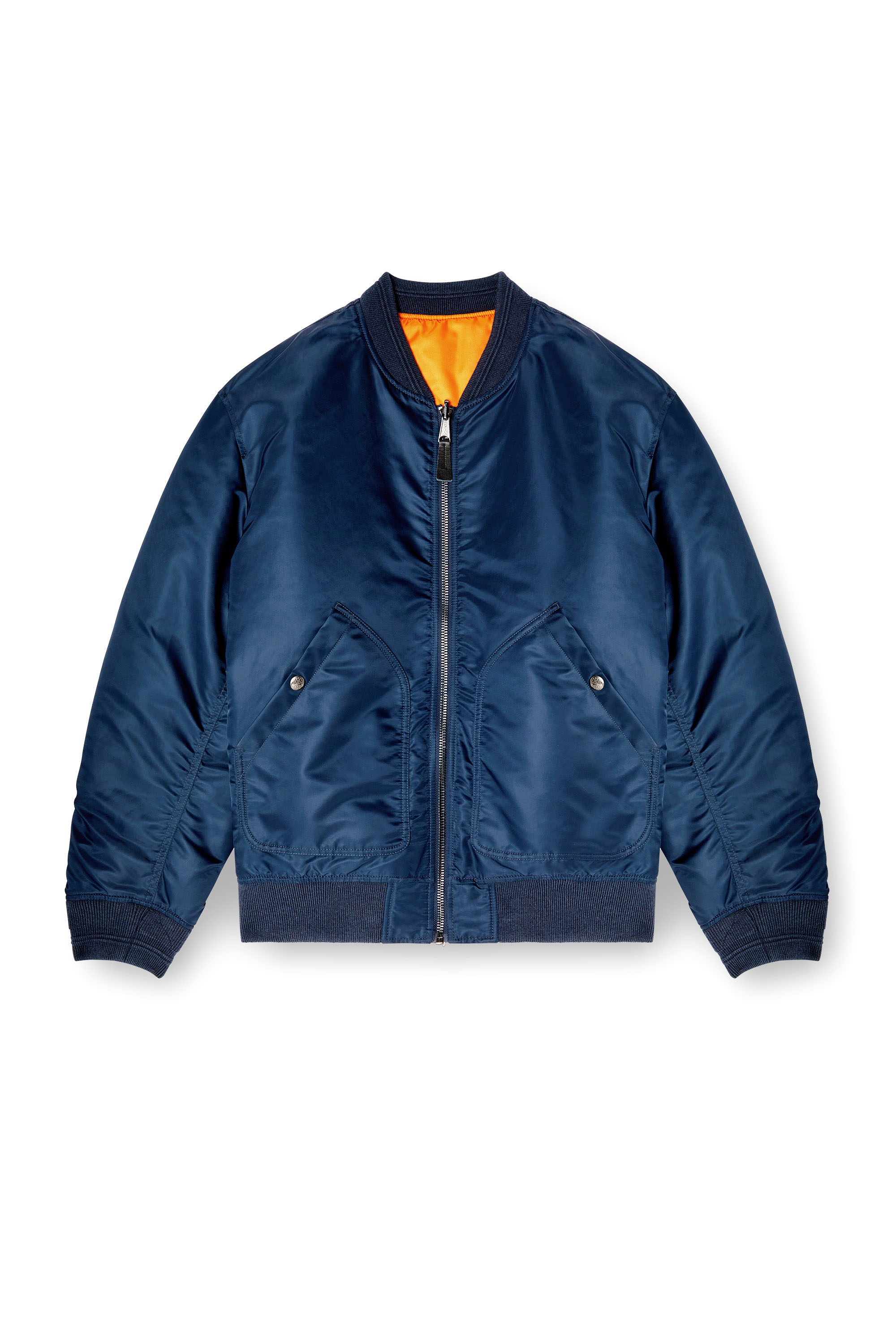 Diesel - J-HELD, Male's Bomber in padded nylon with Oval D in ブルー - 3