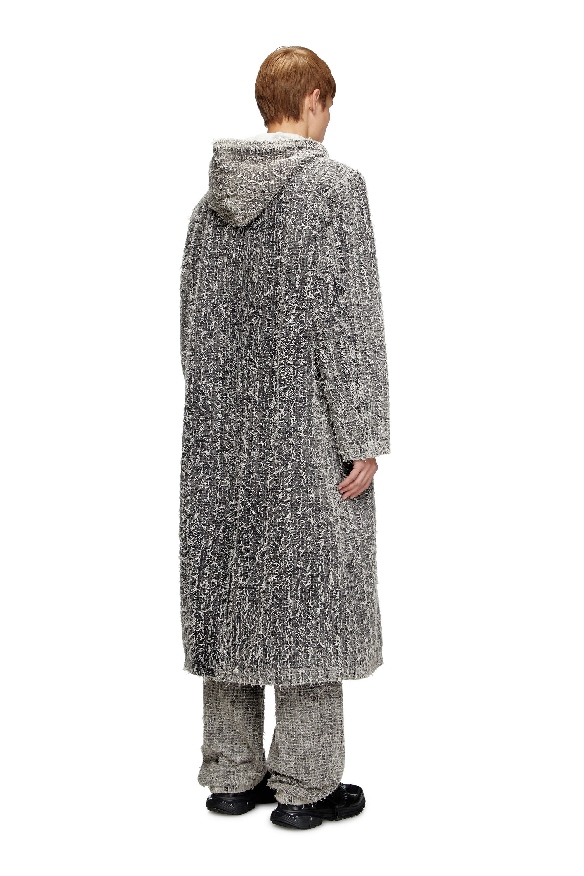 Diesel - D-JACK-S, Unisex's Hooded coat in bouclé denim in ライトグレー - 3