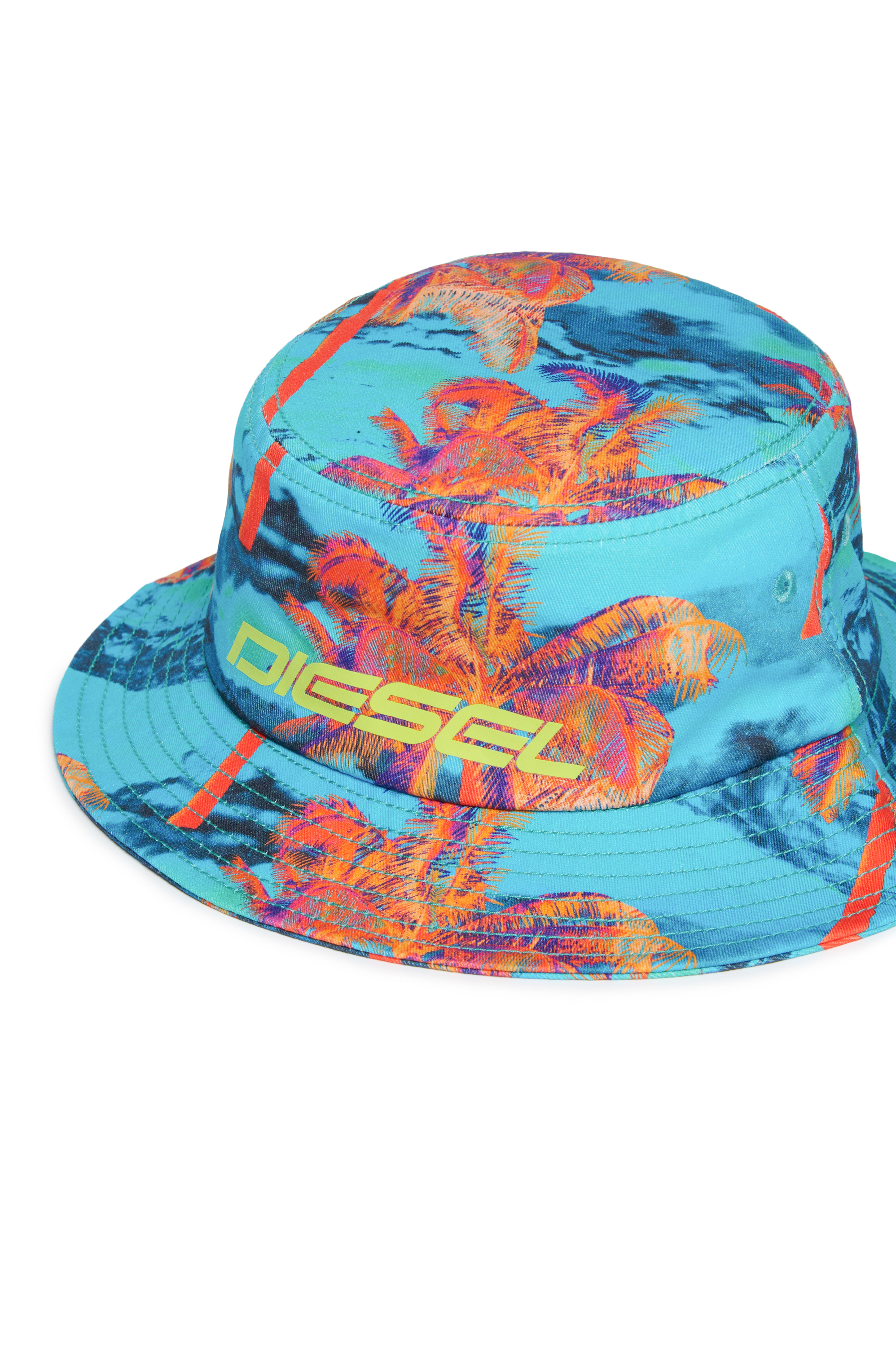 Diesel - FRING, Unisex's Bucket hat with palm tree print in マルチカラー/ブルー - 3