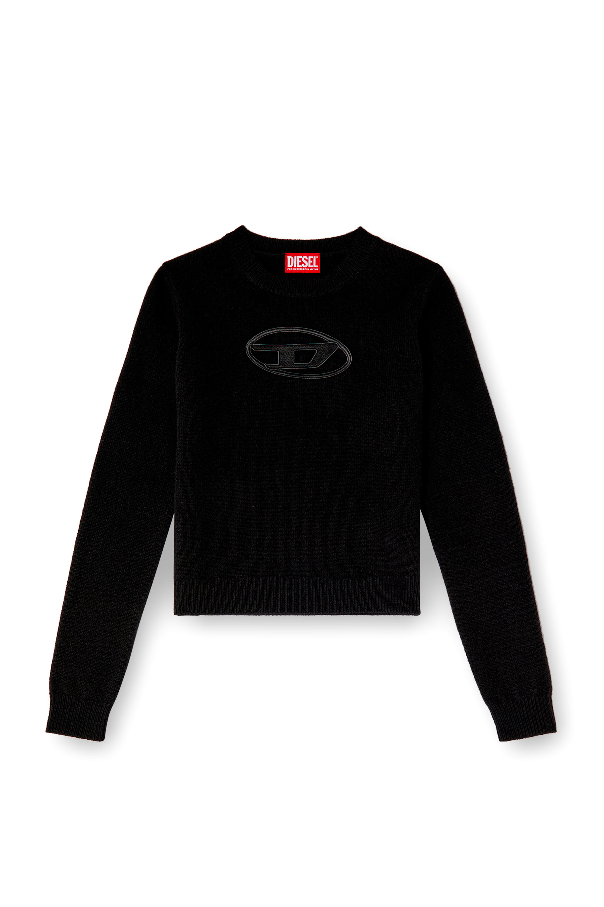 Diesel - M-AREESA-SLIM, Female's Cashmere-blend jumper with cut-out logo in ブラック - 3