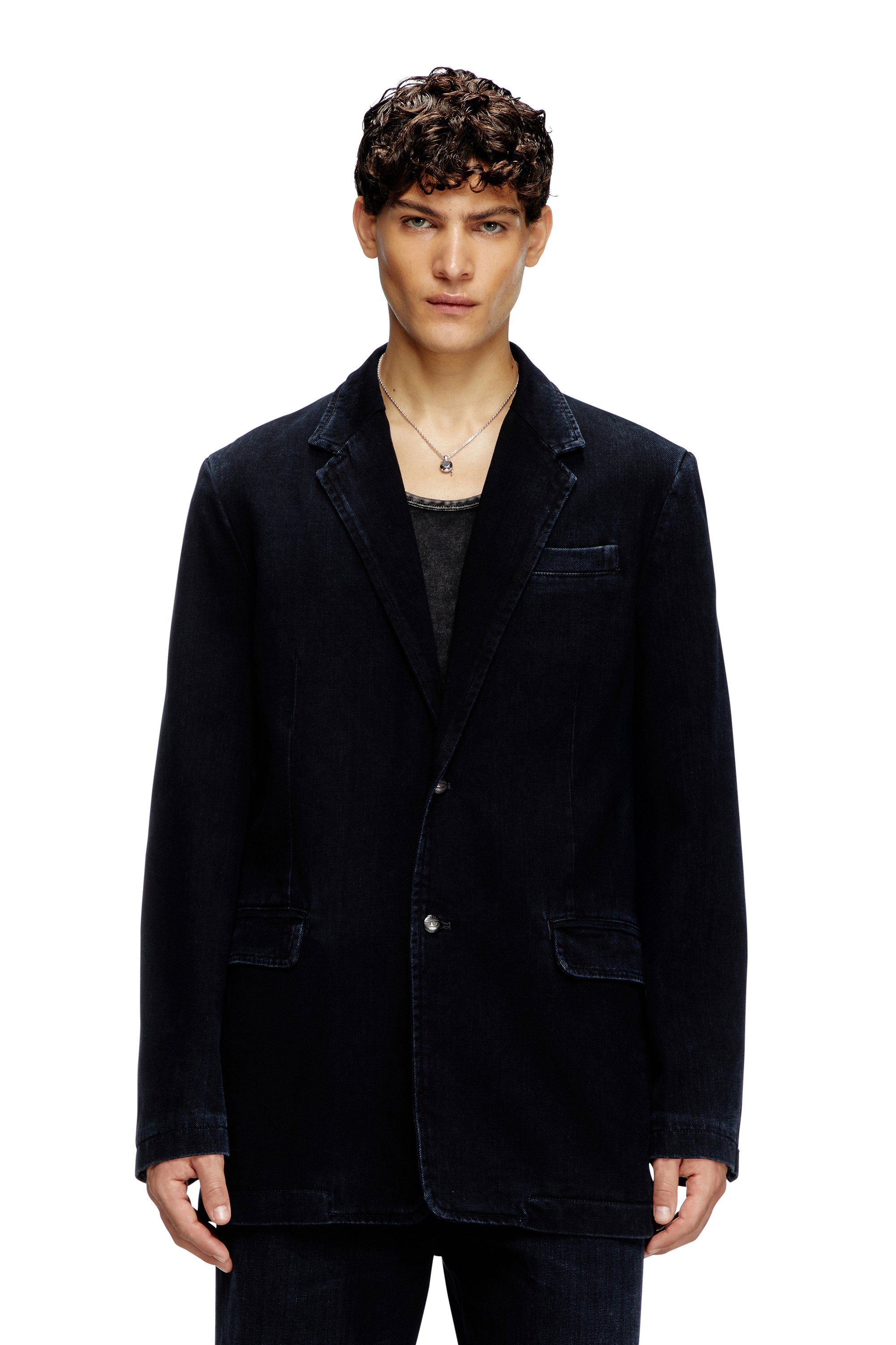 Diesel - D-REGER-D, Unisex's Blazer in lightly treated denim in ダークブルー - 2