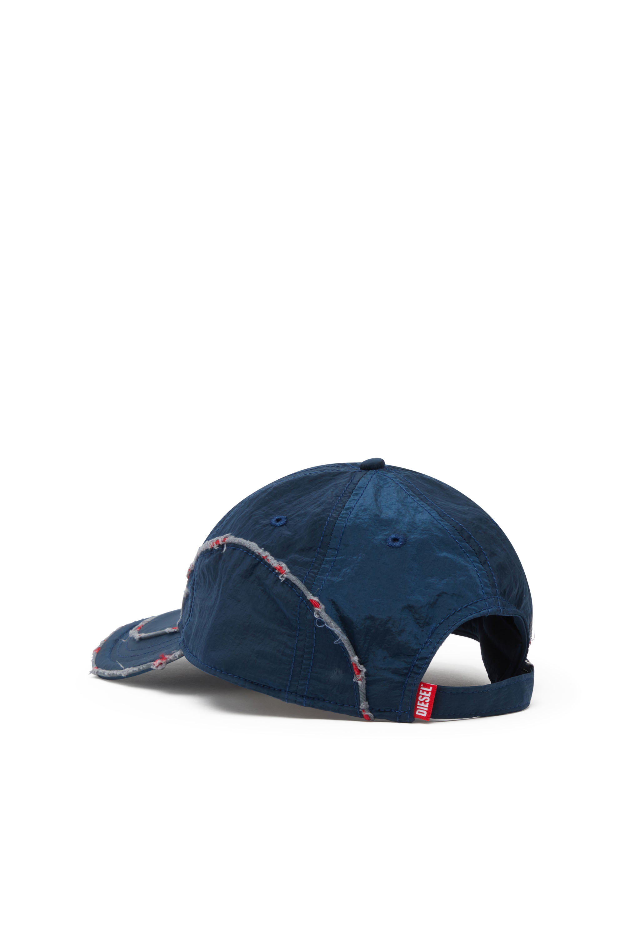 Diesel - C-ONNOR, Male's Crinkled nylon baseball cap with tonal D in ブルー - 2