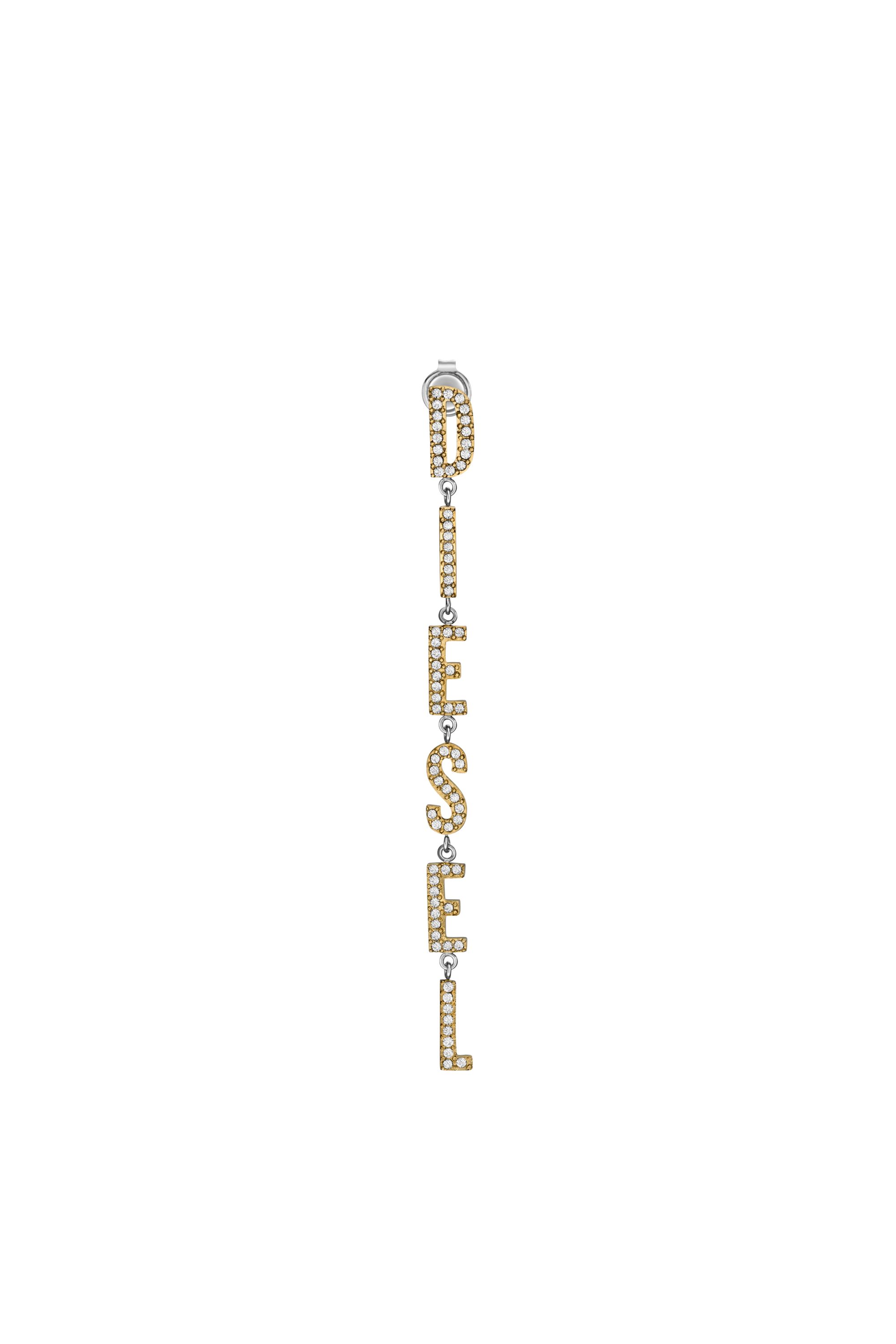 Diesel - DX1546931 JEWEL, Unisex's Two-Tone Stainless Steel Drop Earring in シルバー/ゴールド - 2