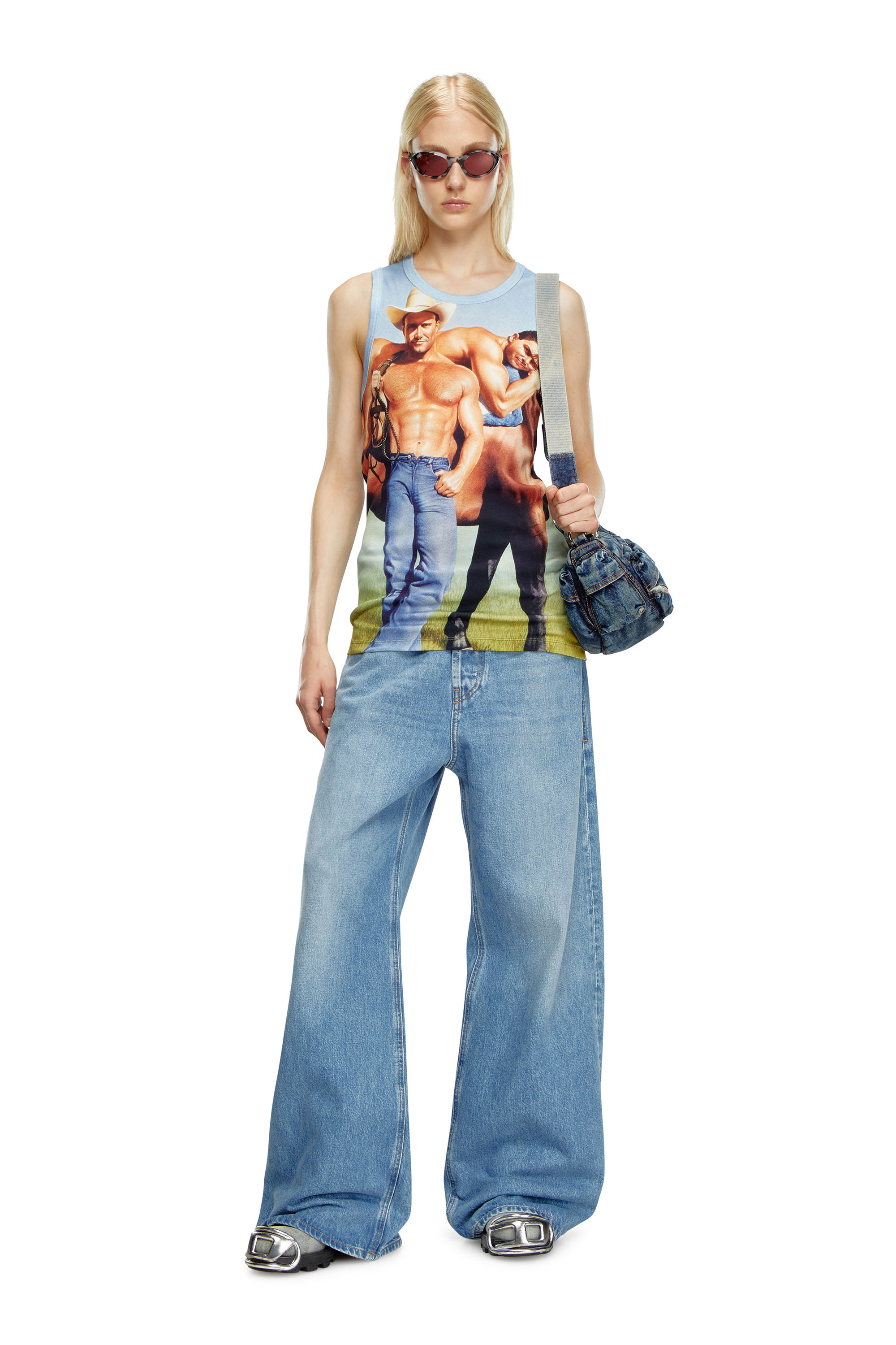 Diesel - PR-T-LIFTY-TANK, Unisex Sleeveless T-shirt with all-over print in ブルー - Image 5