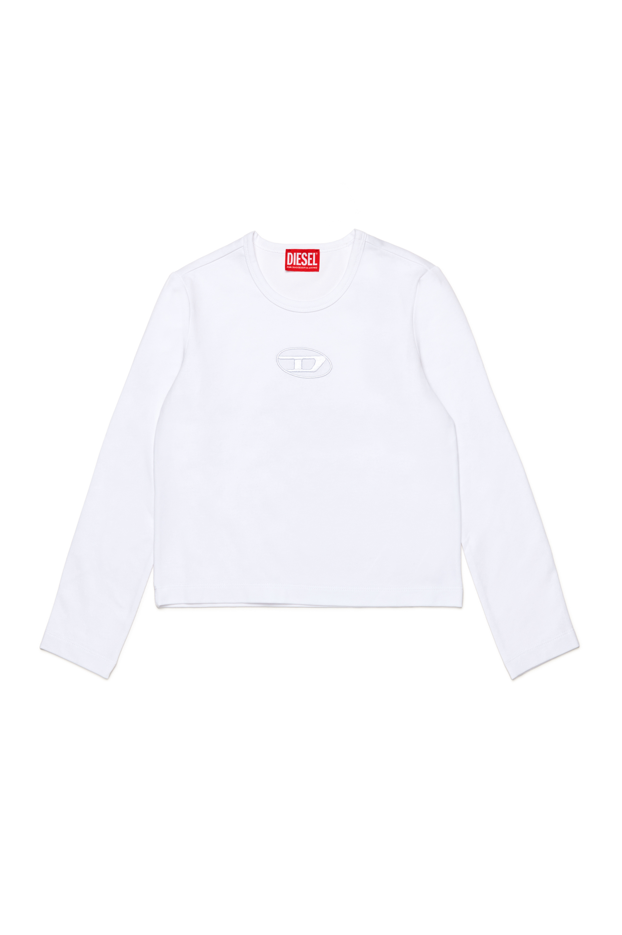 Diesel - TIVAL, Female Long-sleeve T-shirt with logo embroidery in ホワイト - Image 1