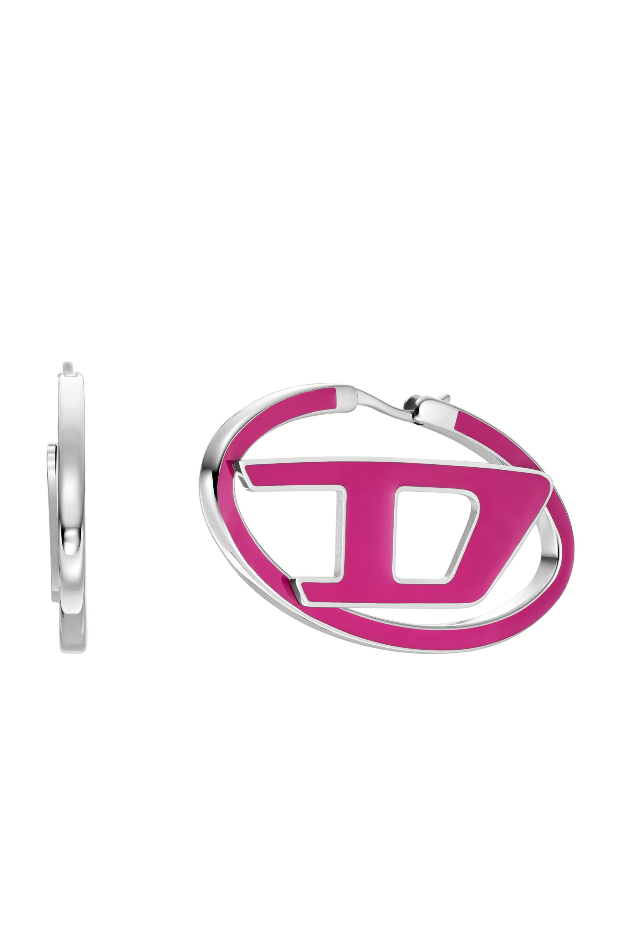 Diesel - DX1506, Unisex Stainless steel hoop earrings in ピンク - Image 1