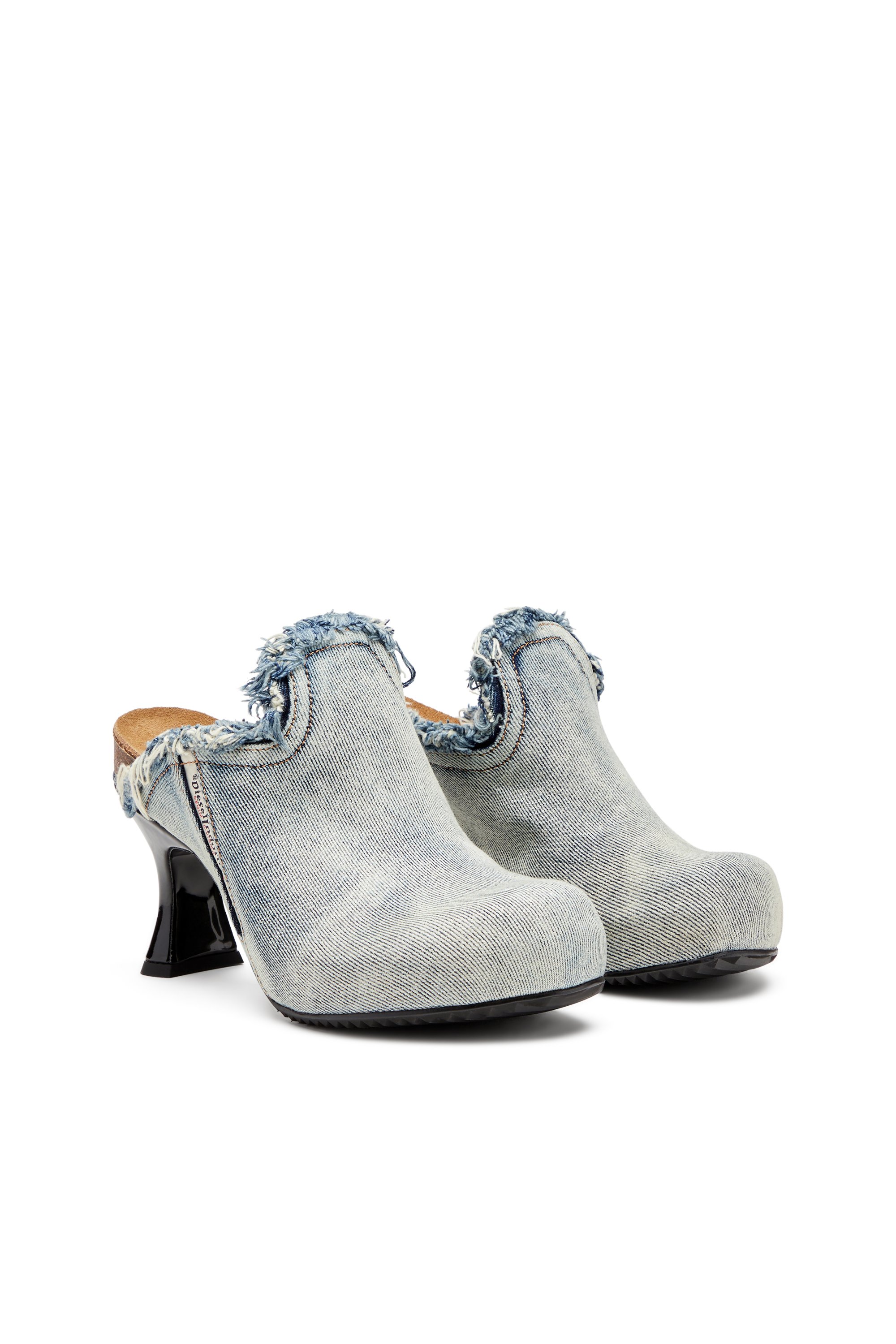 Diesel - D-WOODSTOCK ML W, Female's D-Woodstock-Frayed denim mules in ライトブルー - 2