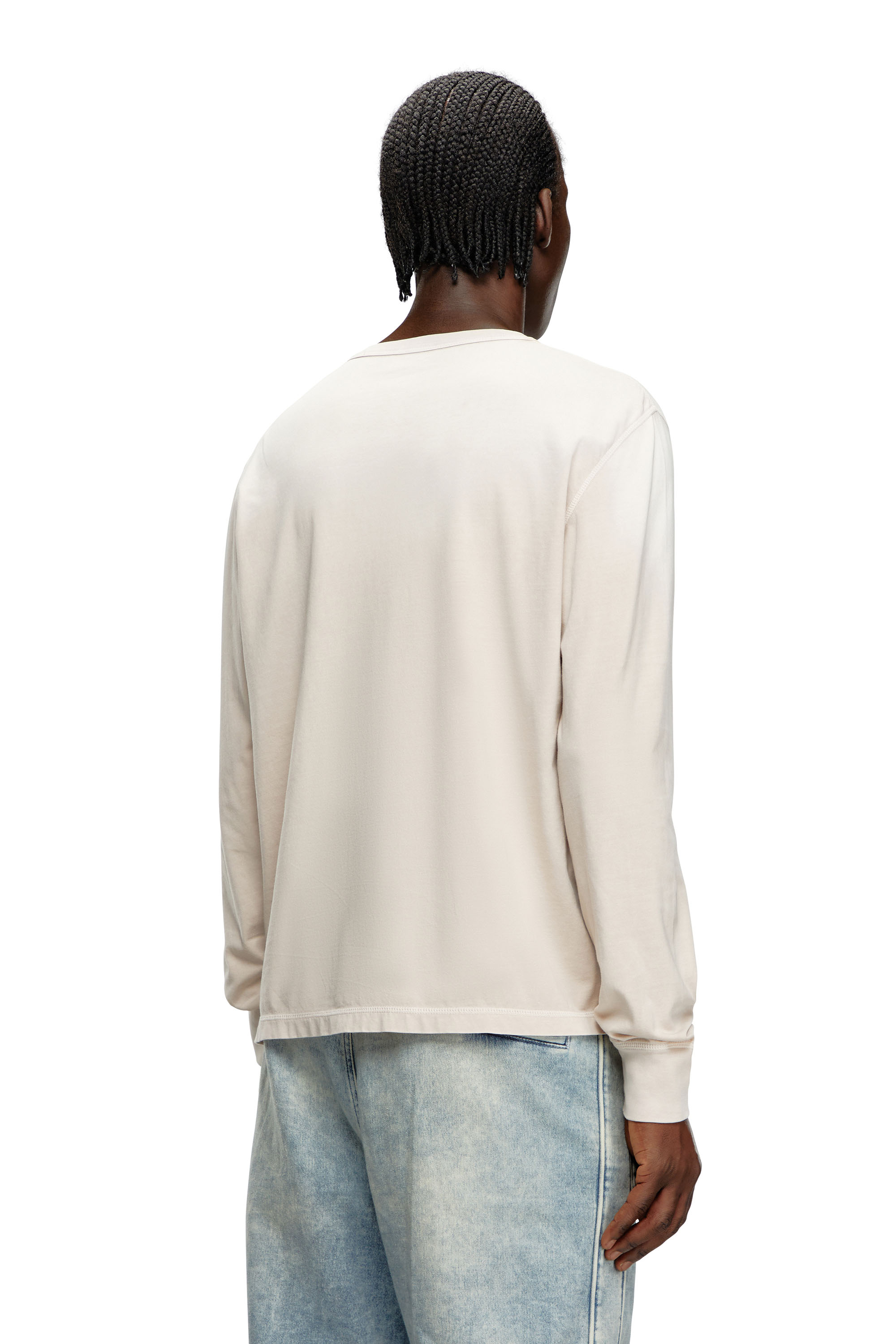 Diesel - T-ADJUST-LS-K4, Male's Long-sleeve T-shirt with tonal logo in ベージュ - 4