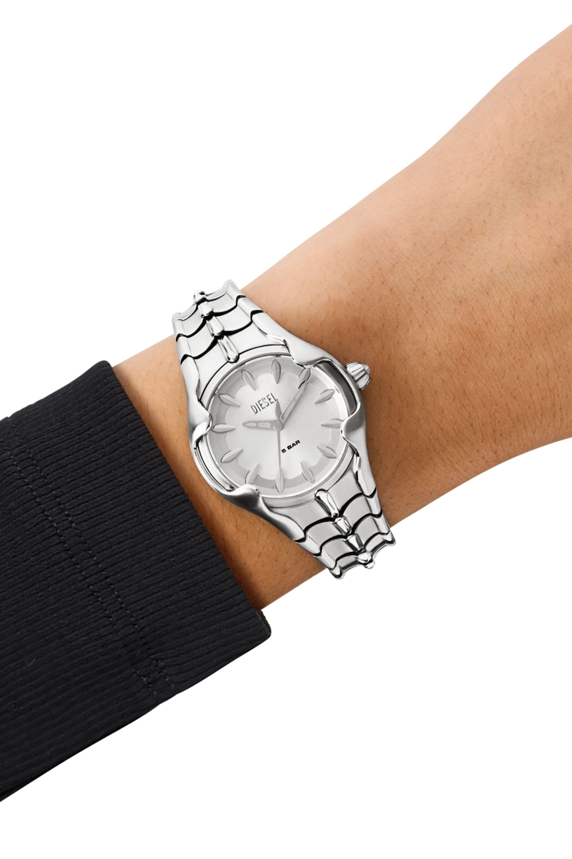 Diesel - DZ5605, Female's Vert three-hand stainless steel watch in シルバー - 4