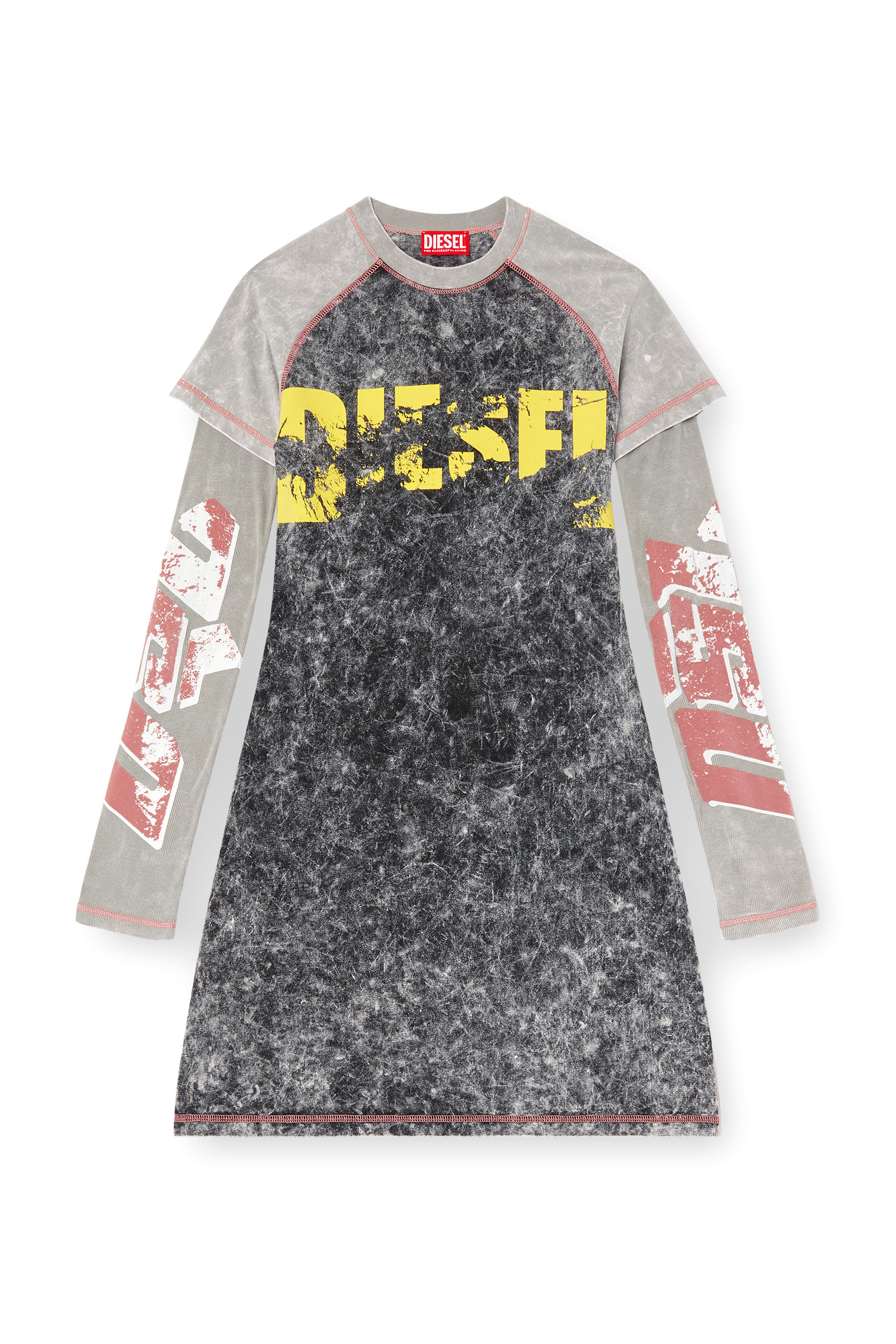 Diesel - D-BUXT-Q1, Female's Layered mini dress in ブラック - 5