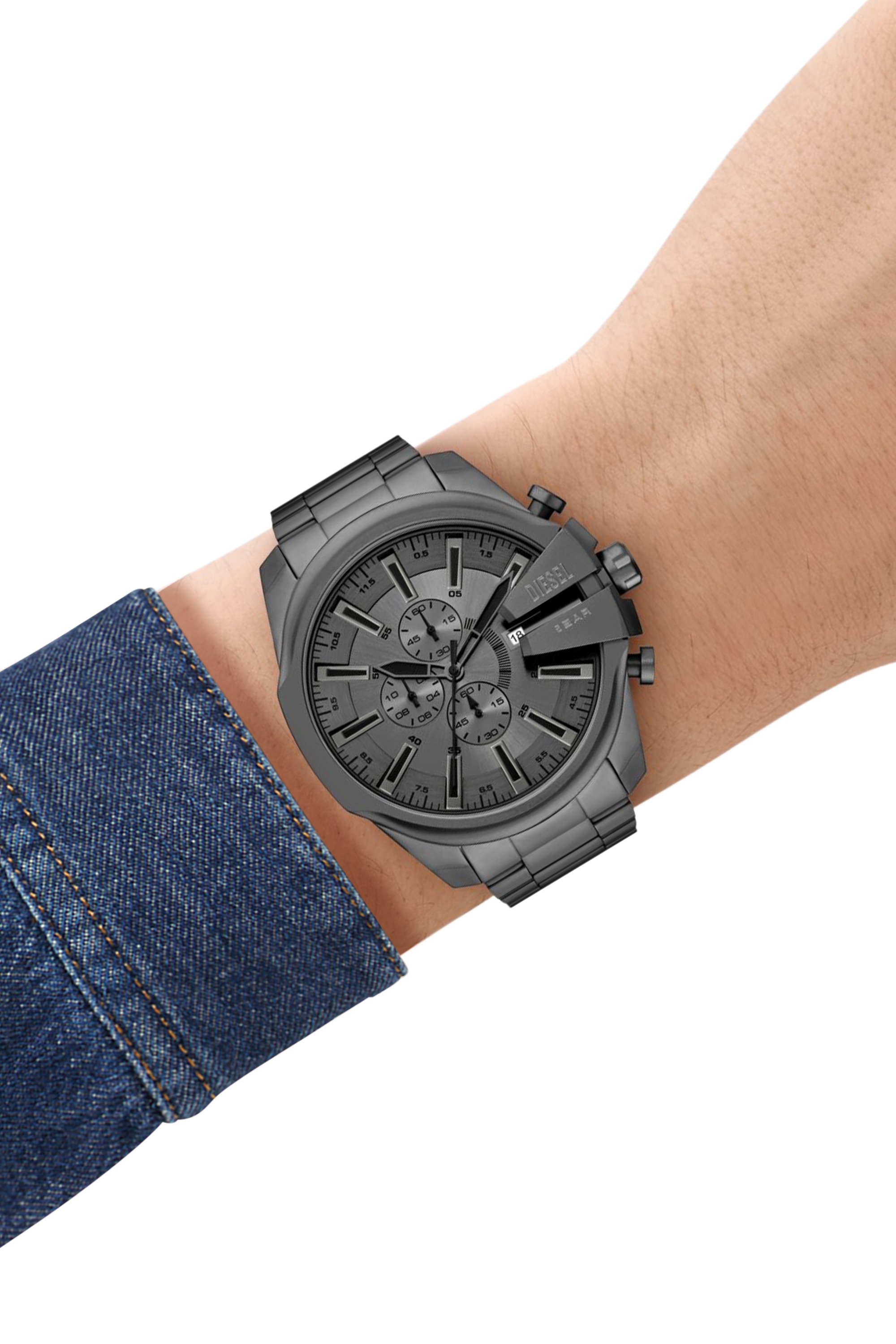 Diesel - DZ4676, Male's Mega Chief Slim stainless steel watch in ダークグレー - 5