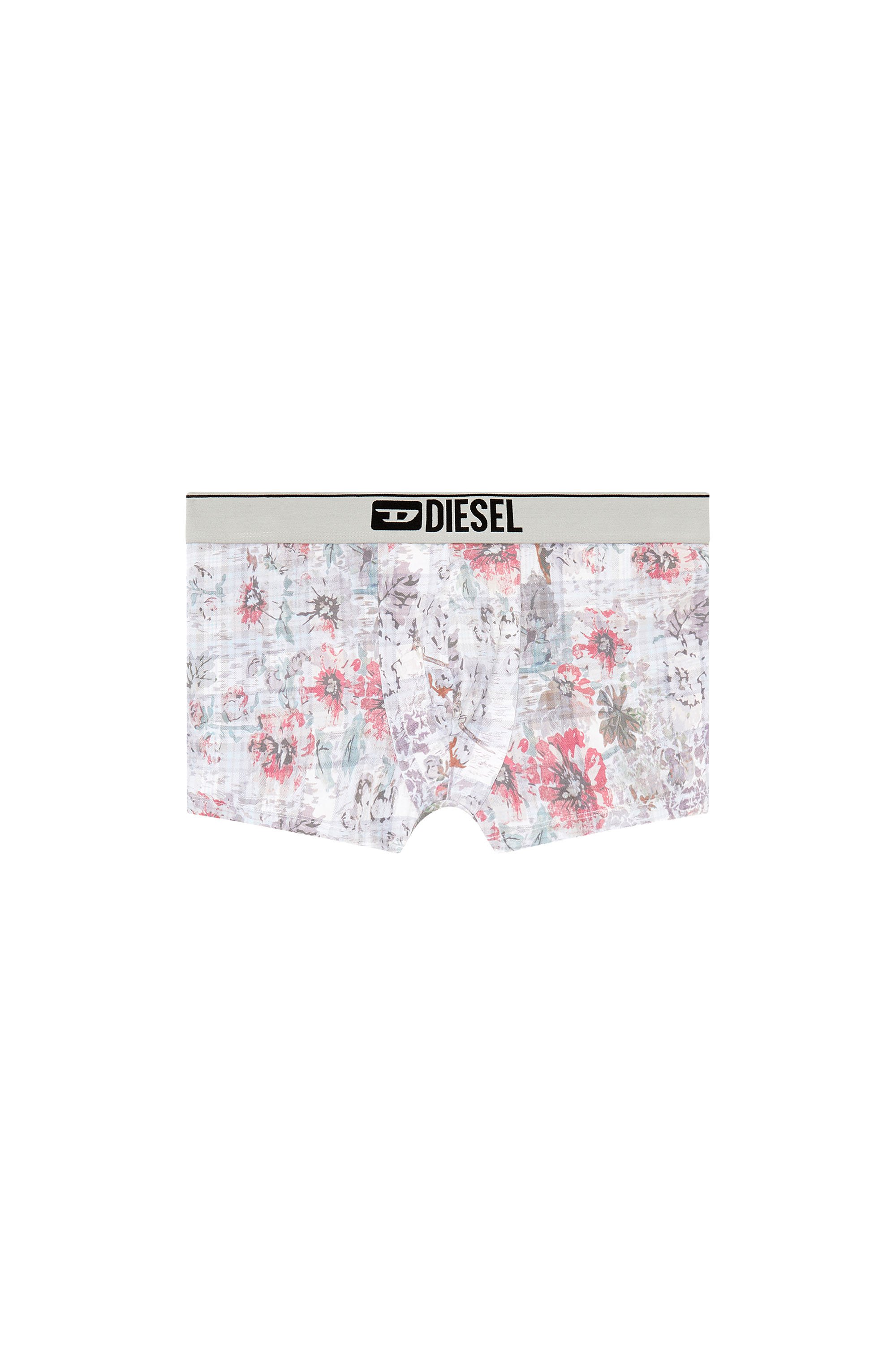 Diesel - DAMIEN, Male's Boxer briefs with floral check motif in グレー - 4