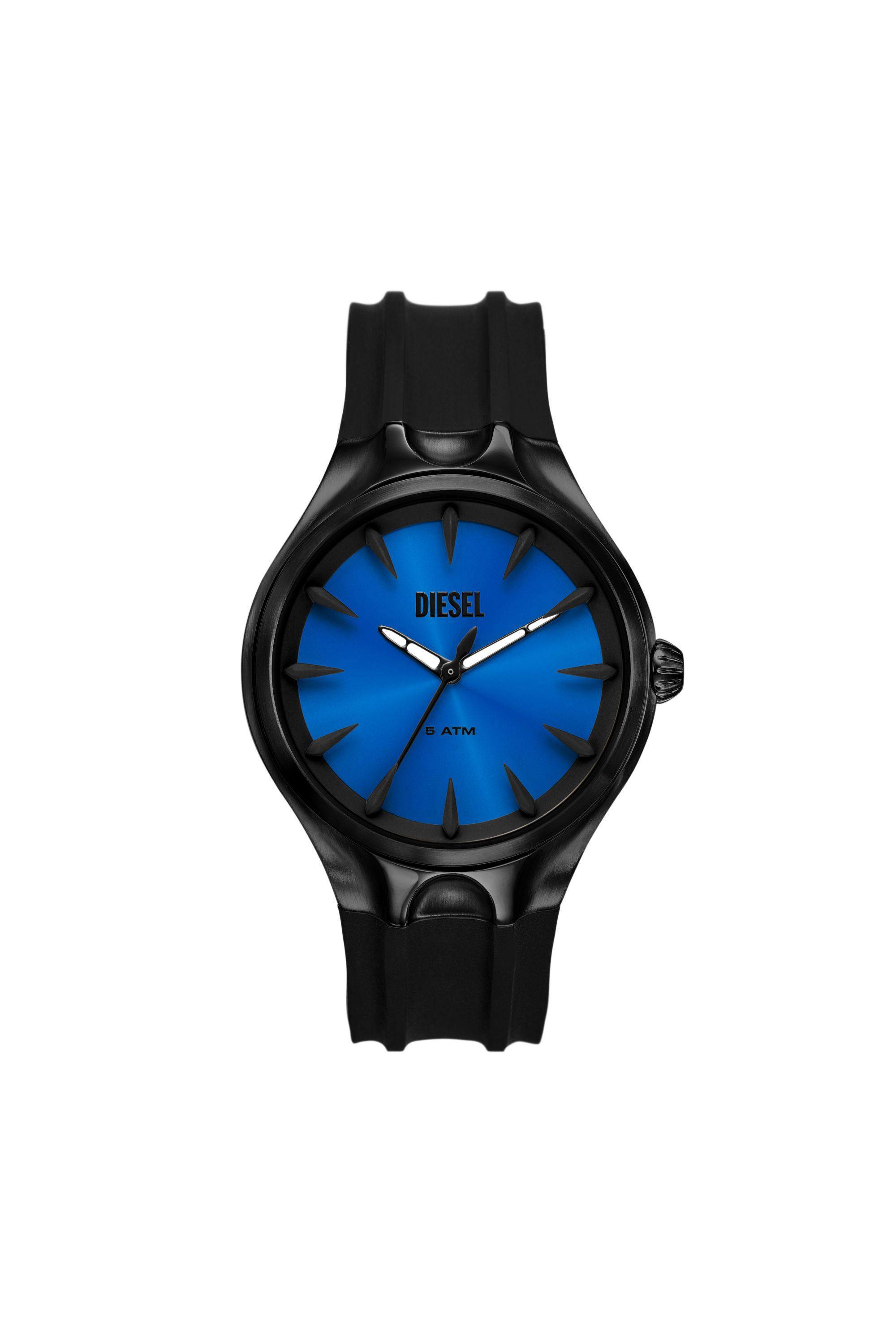 Diesel - DZ2203, Male Streamline three-hand black silicone watch in ブラック - Image 1