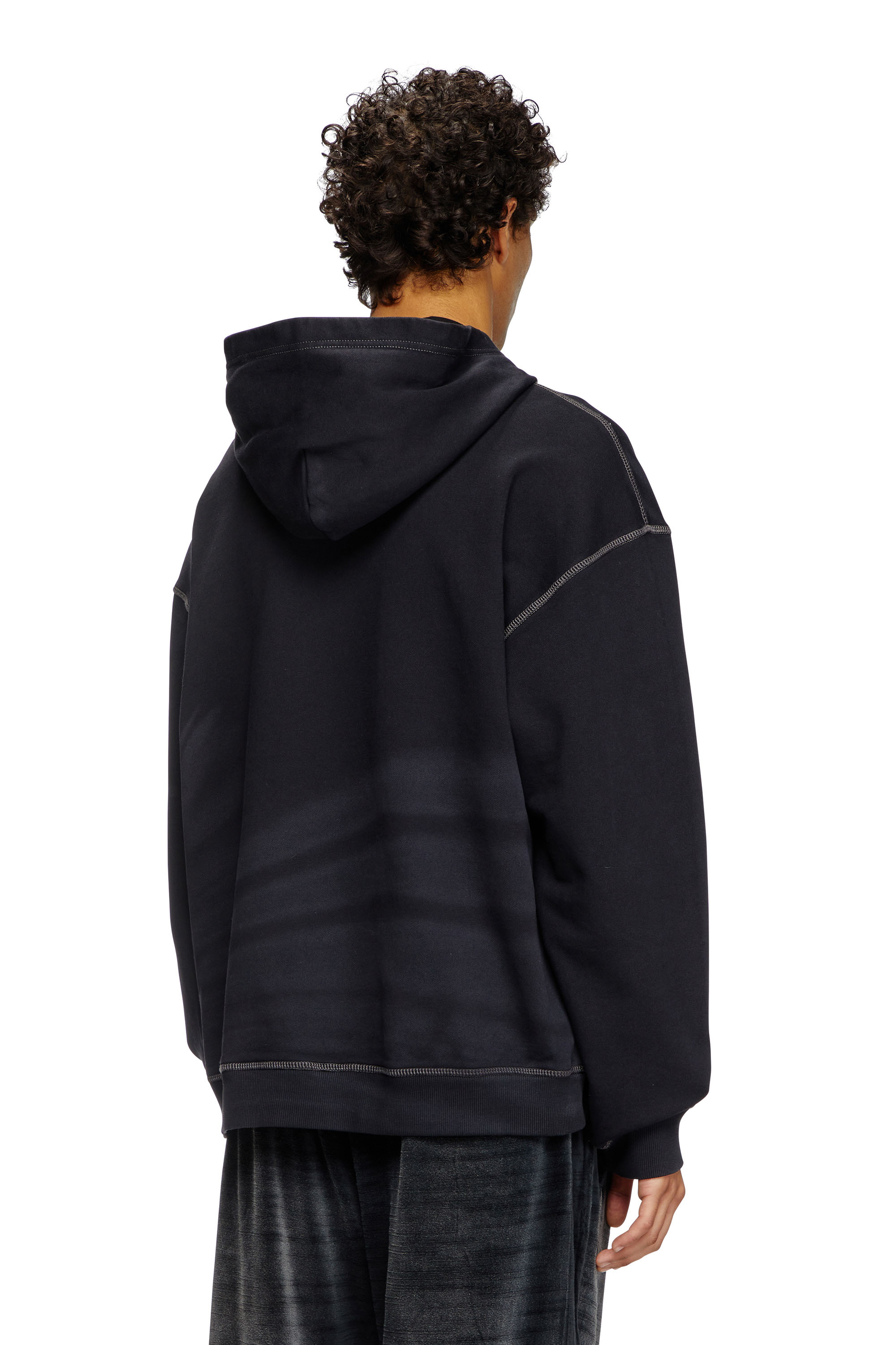 Diesel - S-BOXT-HOOD-R9, Male's Laser-faded logo hoodie in ブラック - 4