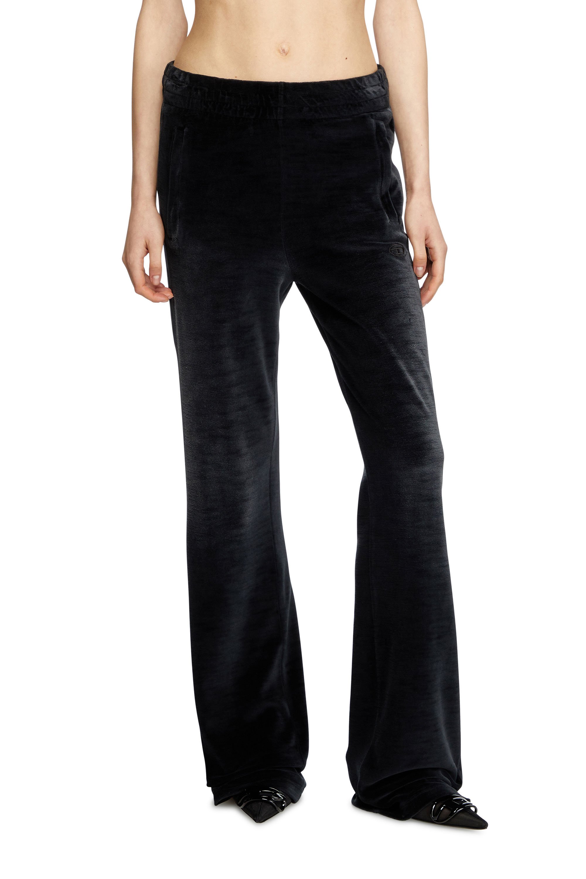 Diesel - P-ELY-Q1, Female's Wide leg sweatpants in ブラック - 1