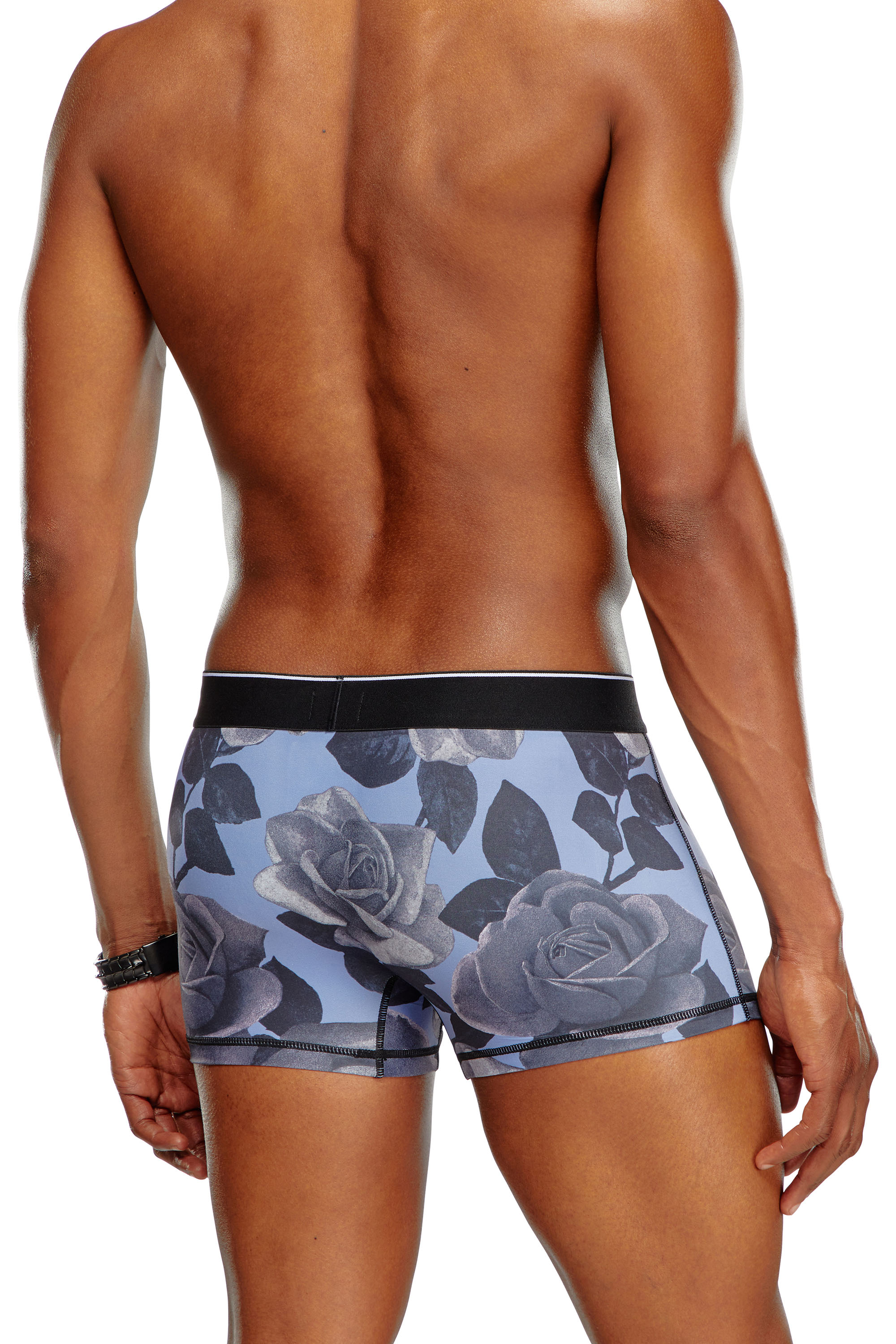 Diesel - UMBX-DAMIEN, Male's Boxer briefs with rose print in ブルー/グレー - 3