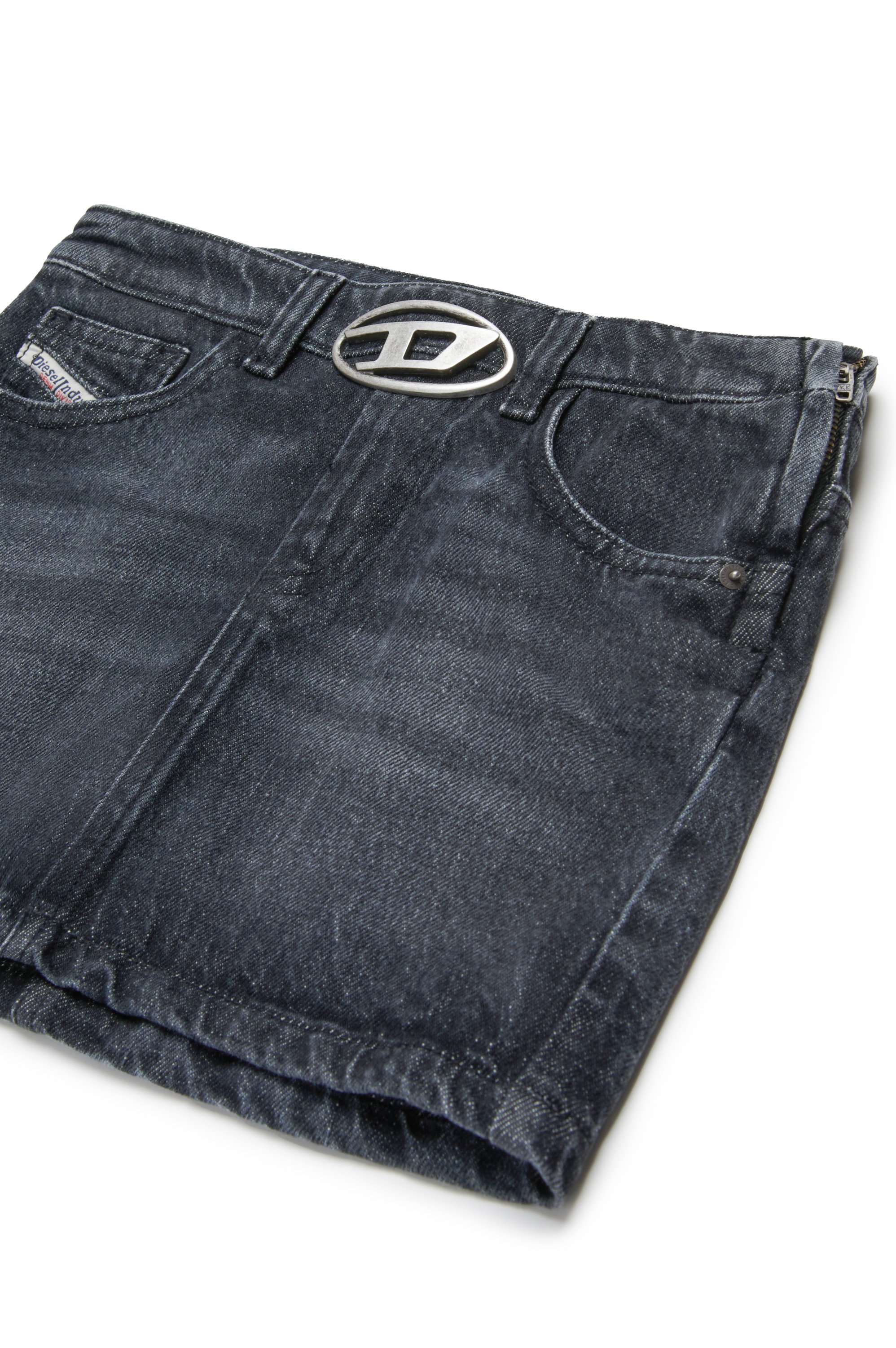 Diesel - GERON-S2-J, Female's Denim mini skirt with Oval D detail in ブラック - 3