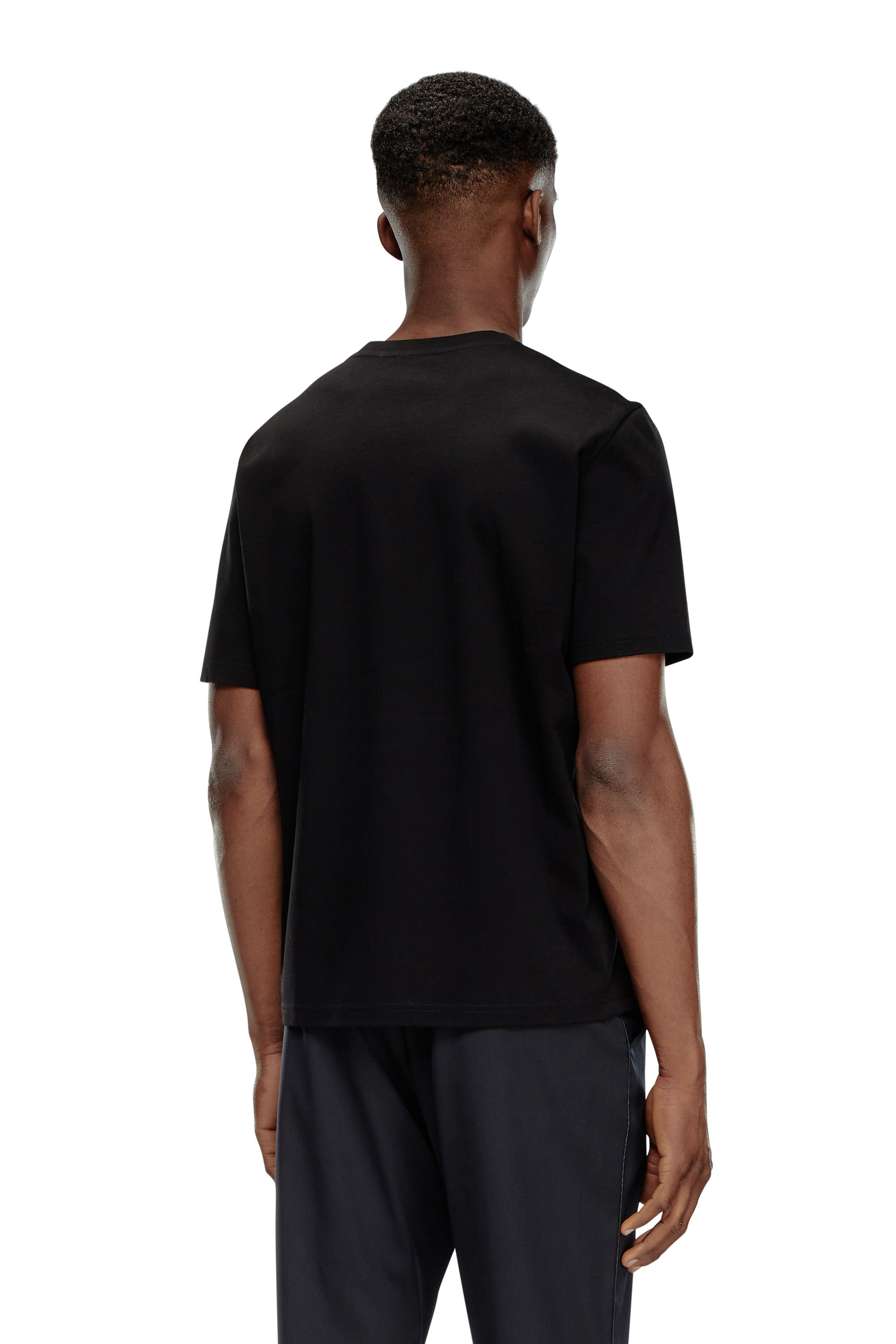Diesel - T-MADJUST-K1, Male Interlock T-shirt with tonal Diesel print in ブラック - Image 4