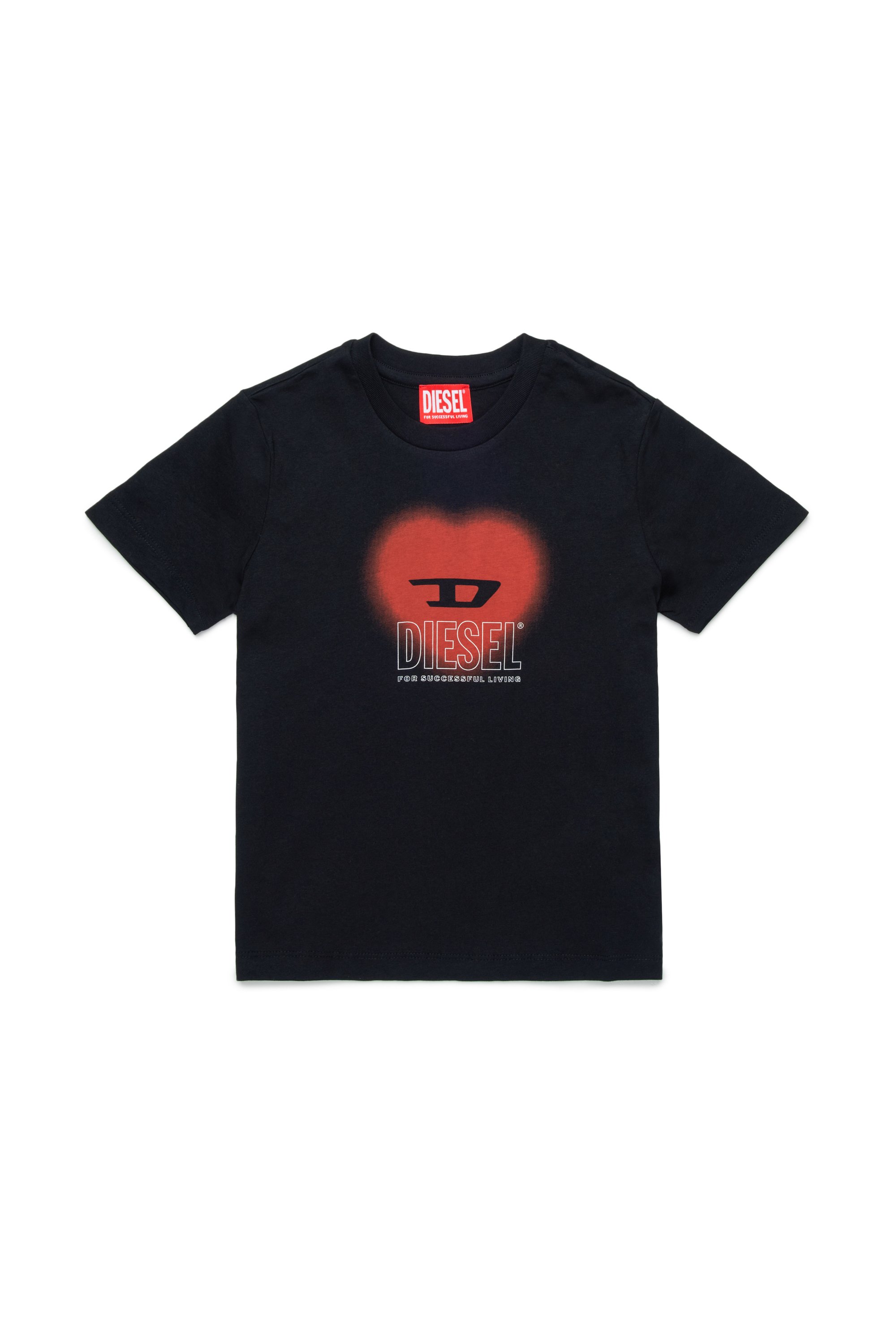 Diesel - TCUORE, Female's T-shirt with heart logo in ブラック - 1