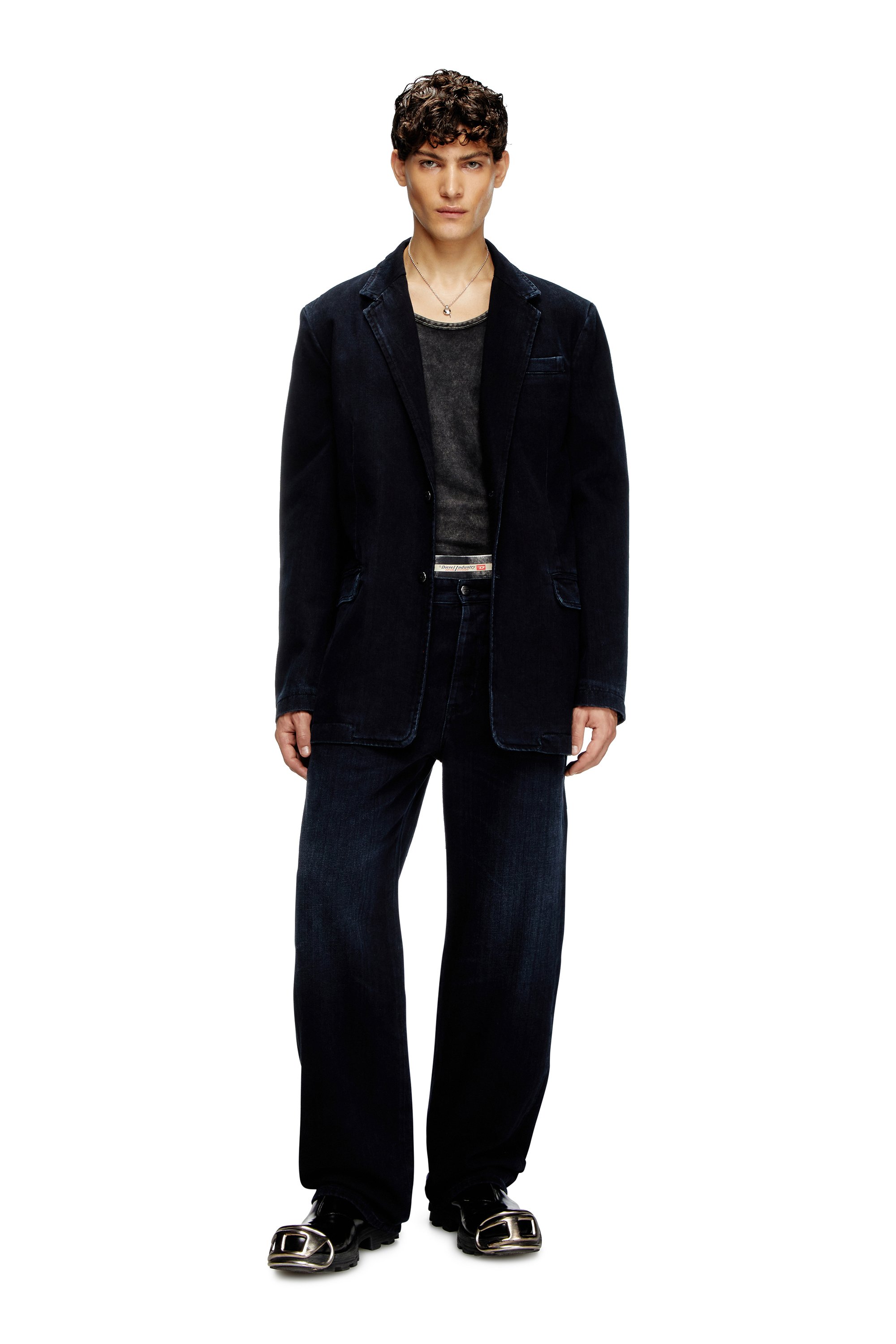 Diesel - D-REGER-D, Unisex's Blazer in lightly treated denim in ダークブルー - 3