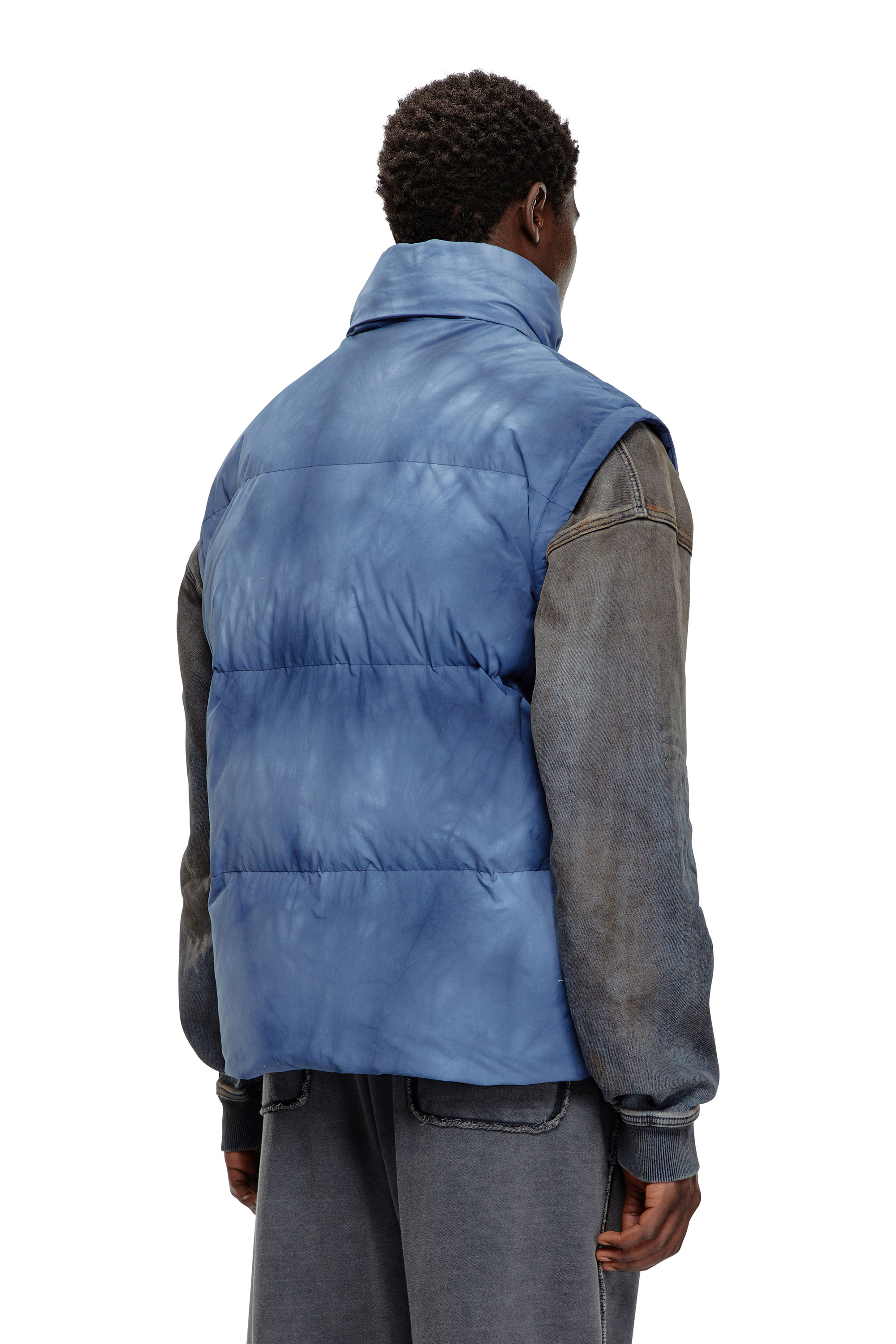 Diesel - W-RAVEEL-SL, Male's Down vest with cloudy effect in ブルー - 4