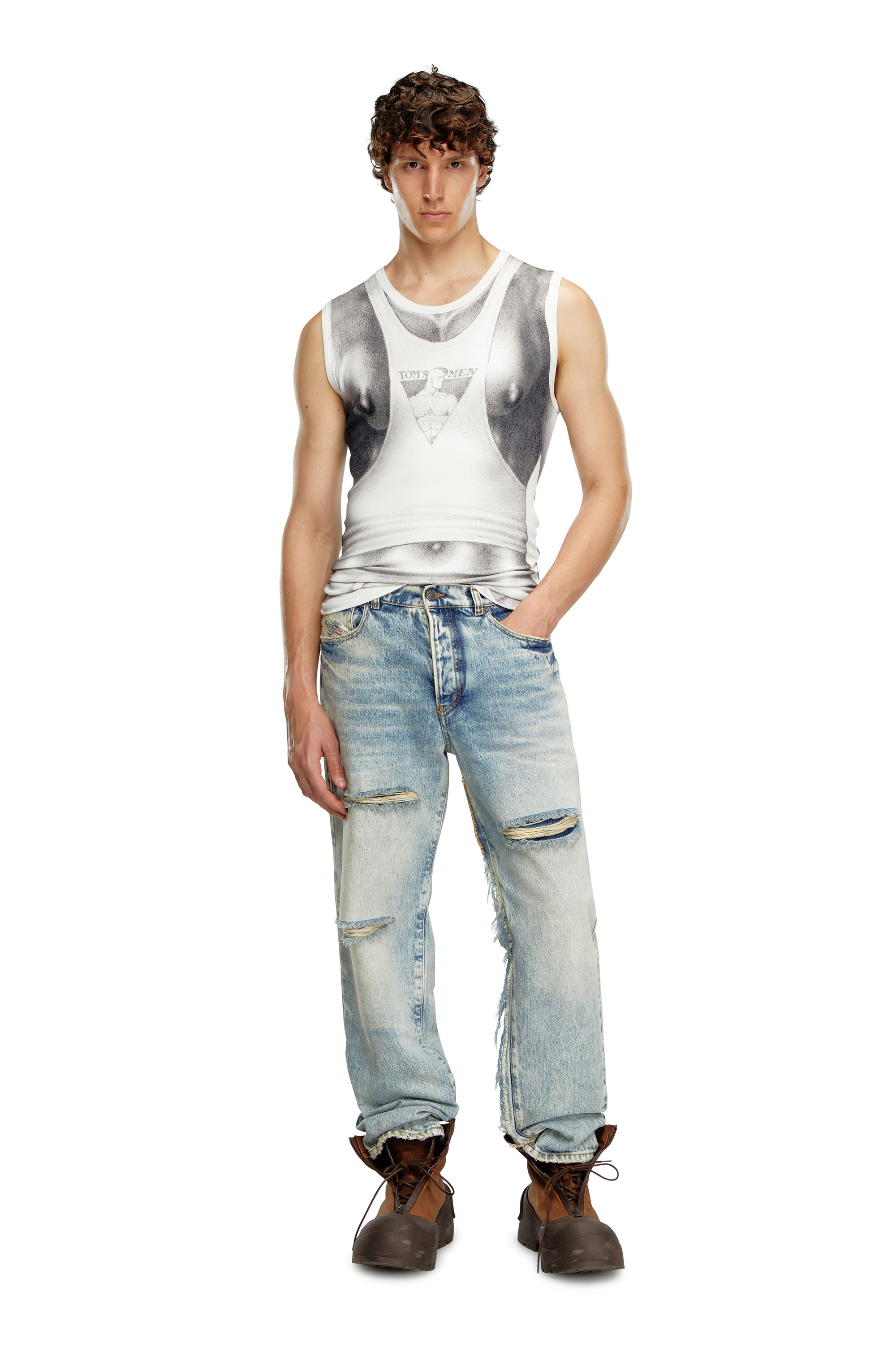 Diesel - PR-T-LIFTY-TOF, Unisex Tank top with all-over print in ホワイト - Image 1