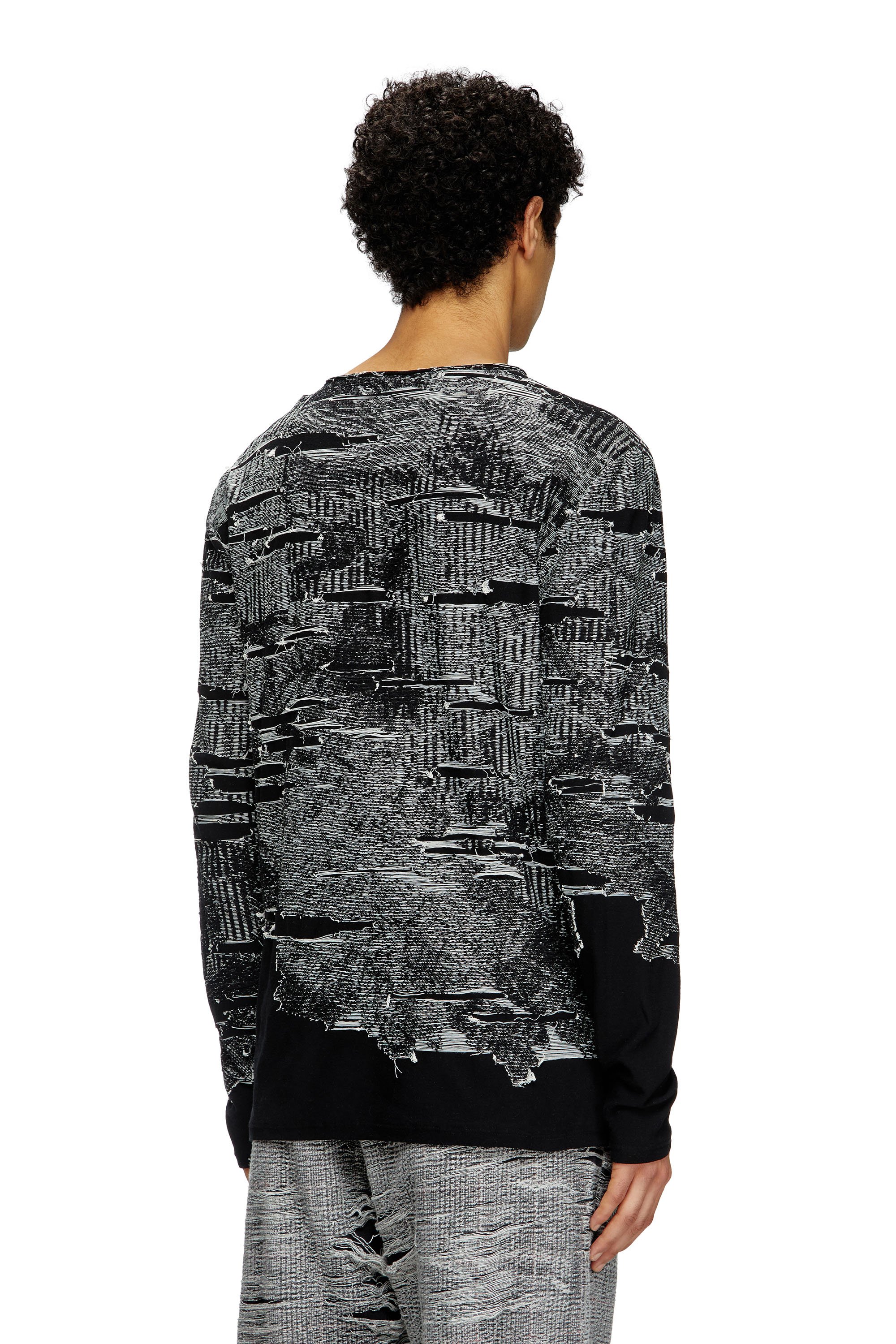 Diesel - K-CADMO, Male's Jumper with engineered distressing in ブラック - 4